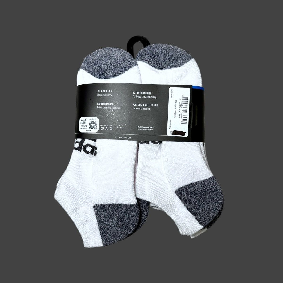 Adidas Adidas Cushioned No-Shoe Men’s Logo Socks 6 pk Shoe Sz 6-12 Size ONE SIZE - 3 Thumbnail