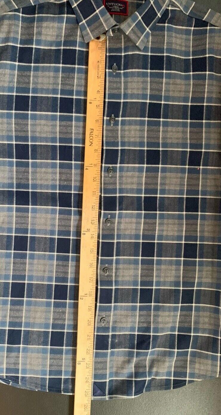 UNTUCKit Untuckit Men Plaid Gray Blue Long Sleeve Flannel Size US L / EU 52-54 / 3 - 7 Thumbnail