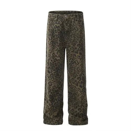 Jean Loose casual punk washed workwear leopard print jeans y2k Size US 32 / EU 48 - 7 Thumbnail