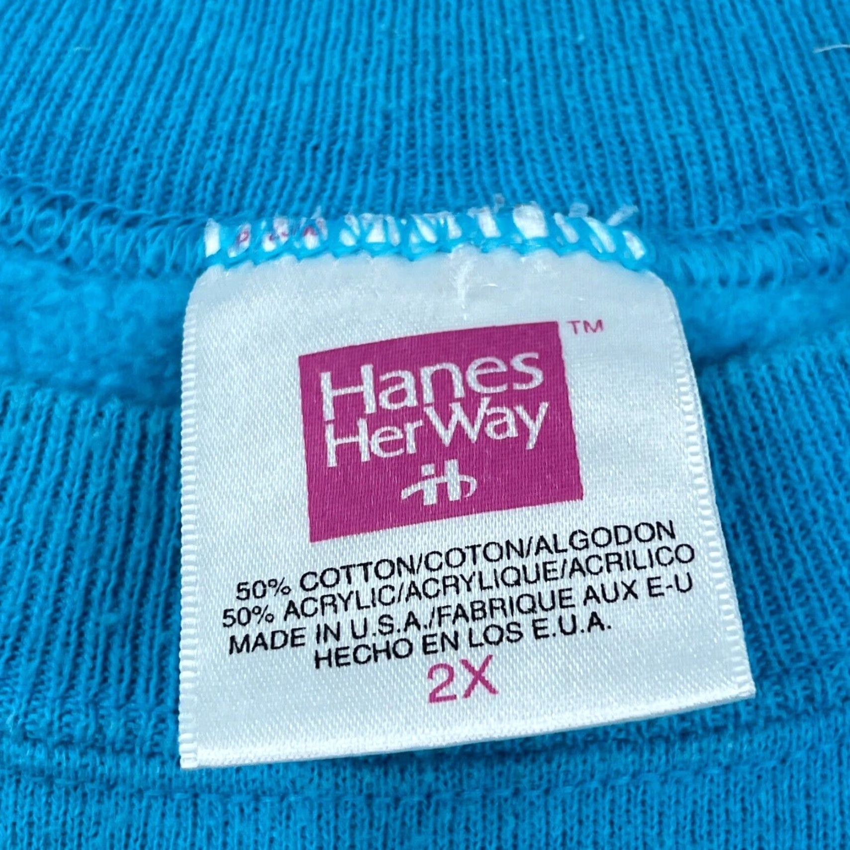 Hanes VINTAGE Hanes Sweatshirt Women 2X Blue Crew Neck Pullover Graphic Embroidered Logo Nature Animal 90s Wolf Cub All Seasons Casual Womens Size XXL / US 16-18 / IT 52-54 - 6 Thumbnail