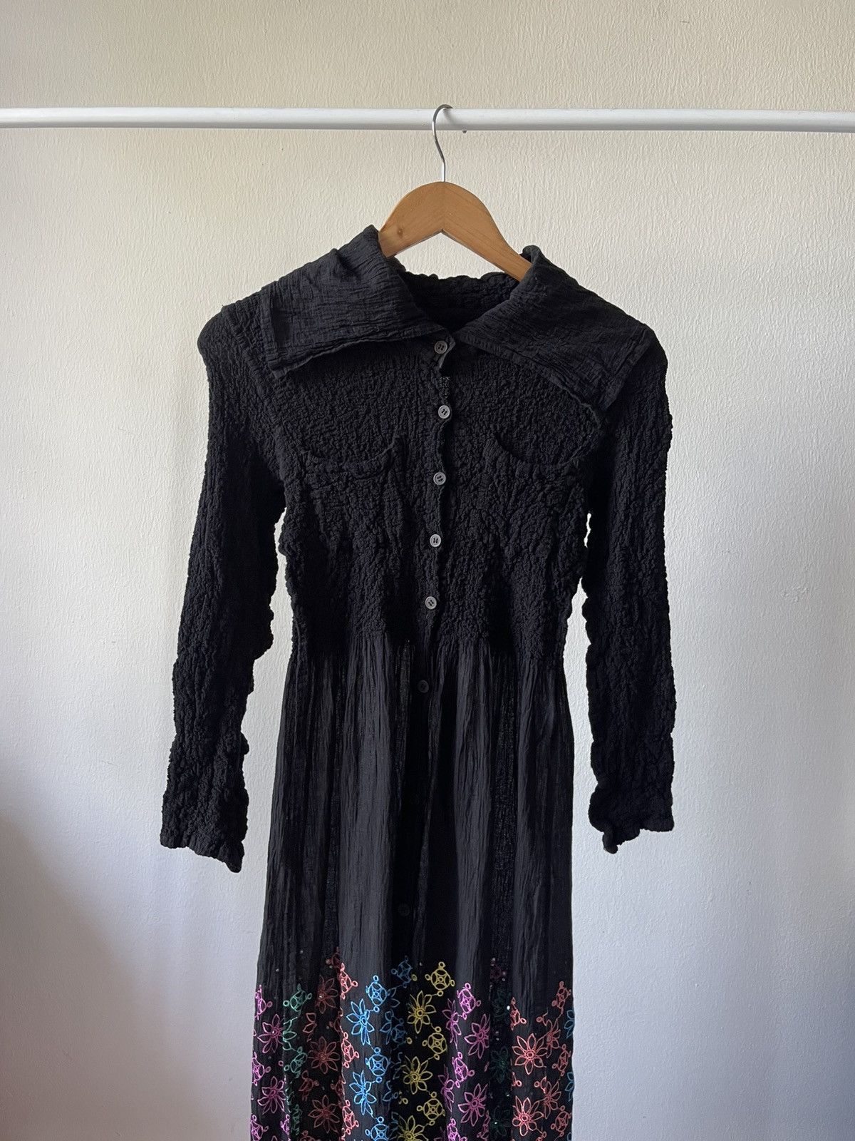 Issey Miyake Issey Miyake Mee Dress Flower Embroidered Size S / US 4 / IT 40 - 2 Thumbnail