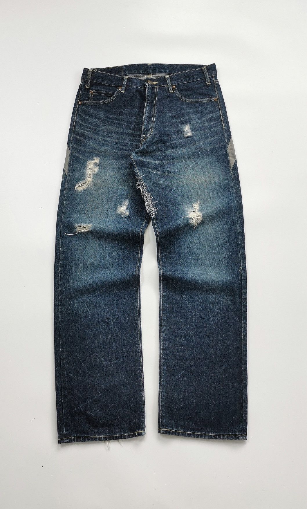 Edwin Mobstyles Mobs Corp Japan Distressed Loose Fit Denim Size US 32 / EU 48 - 2 Thumbnail