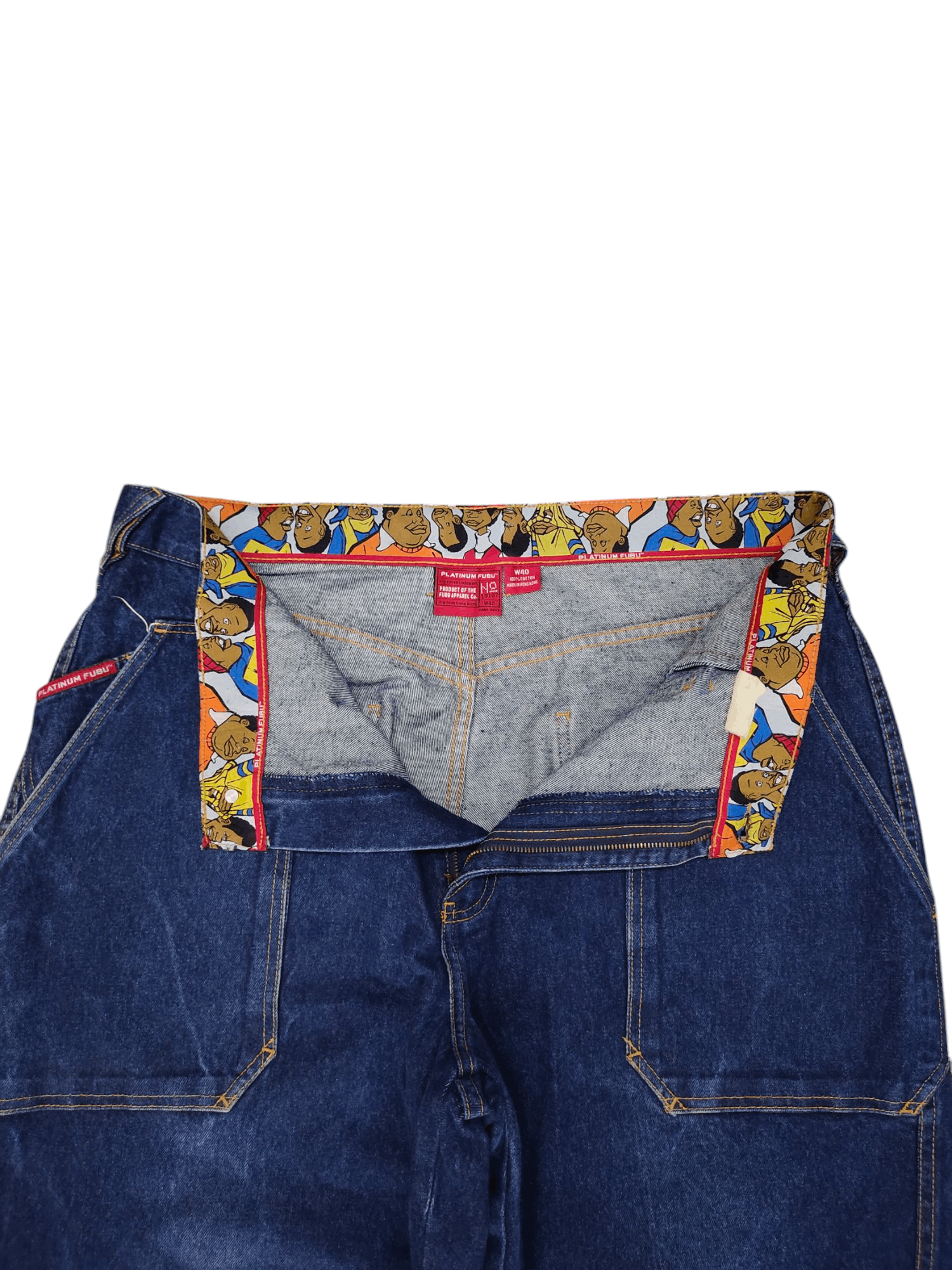 Fubu Baggy Jeans Fubu Fat Albert Embroidered Denim Wide Leg Size US 39 - 11 Thumbnail