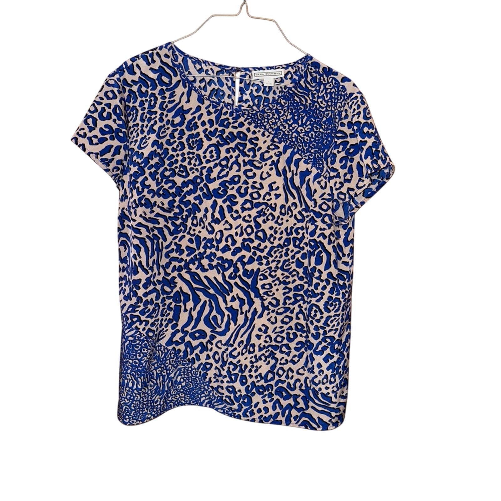 Other Dana Buchman Blue Leopard Print Women's Top Size Large Size L / US 10 / IT 46 - 1 Thumbnail