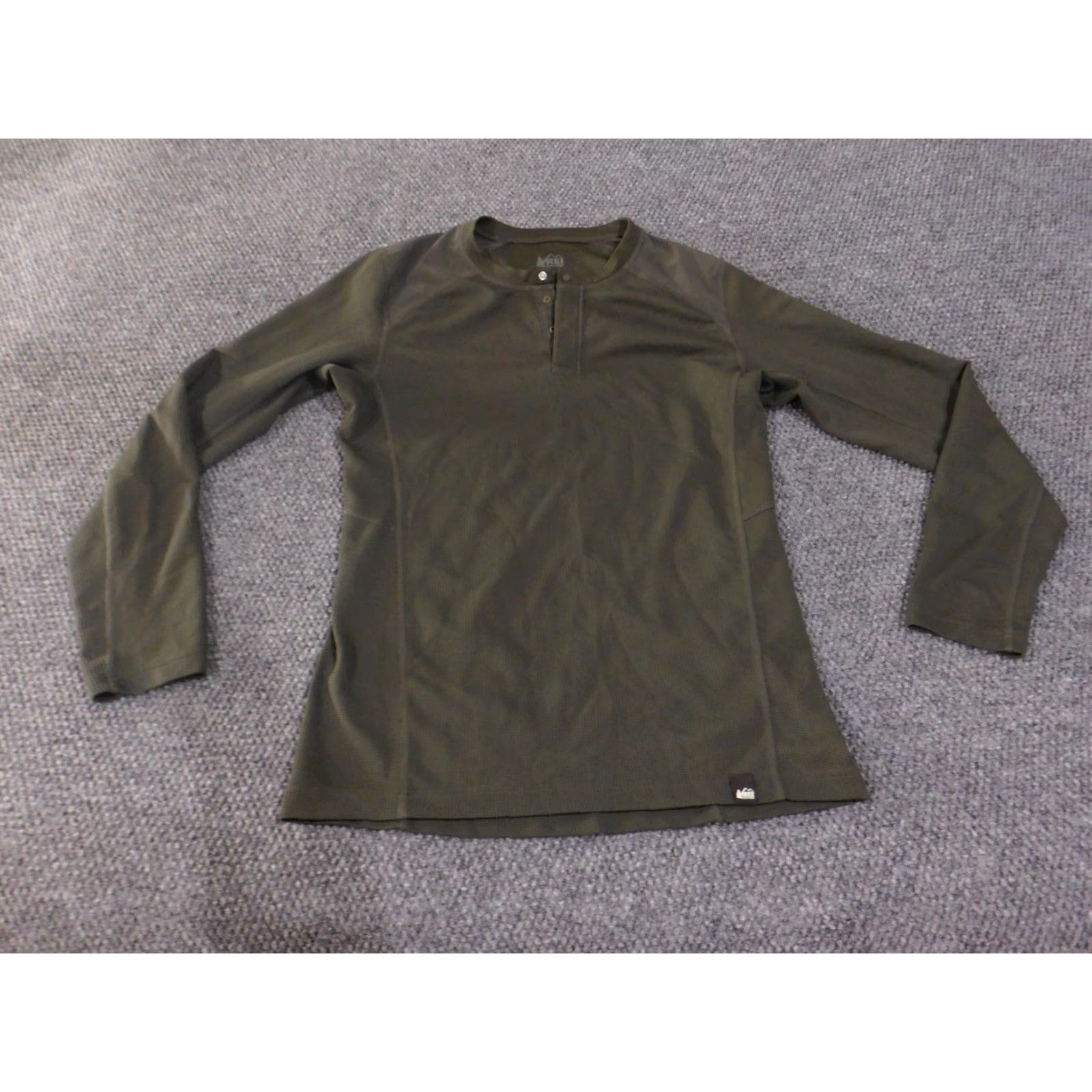 Vintage REI Co-op Pullover Shirt Womens Small Green Long Sleeve Waffle Thermal Outdoor Top Size S / US 4 / IT 40 - 2 Thumbnail