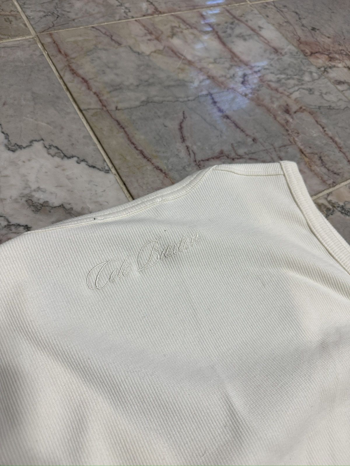 Cole Buxton Cream Cole Buxton Ribbed Tank Large Size US L / EU 52-54 / 3 - 7 Thumbnail