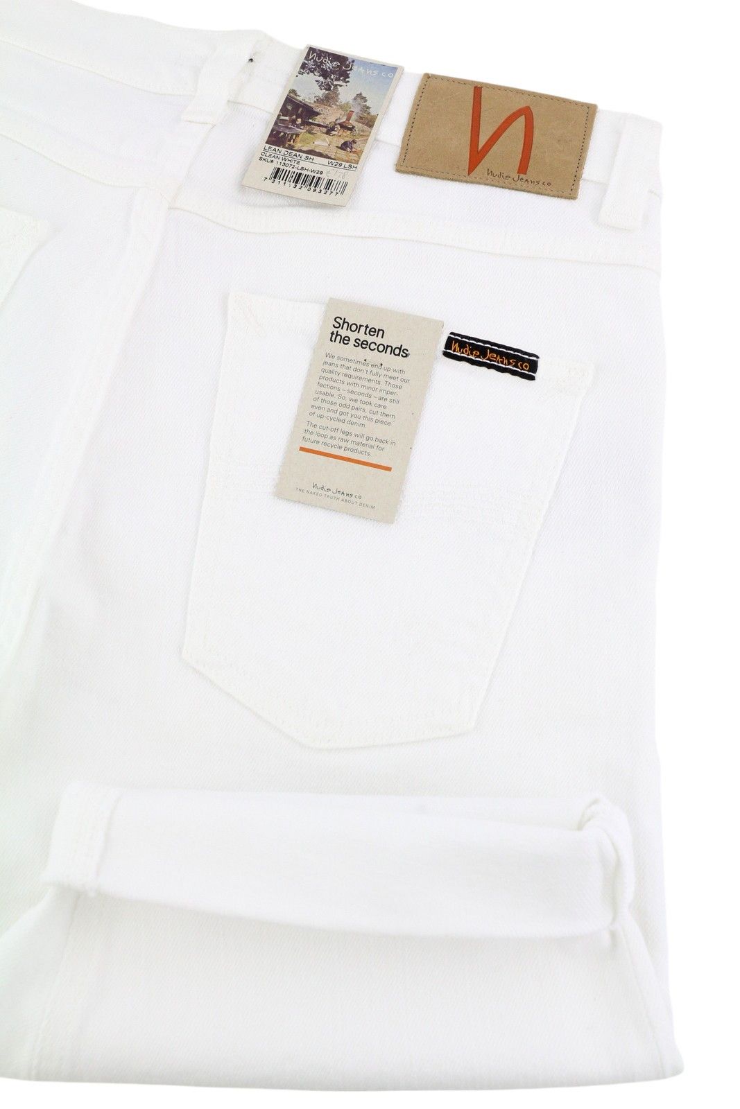 Nudie Jeans LEAN DEAN W29 White Denim Cotton Shorts 83839 Size US 29 - 5 Thumbnail