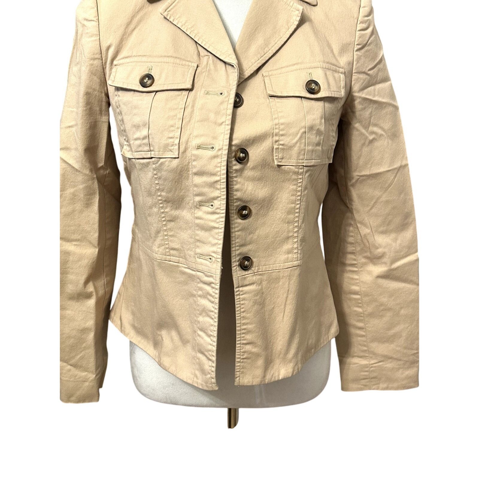 Other Apostrophe Classic Jacket Flap Pockets Button Front Beige 2 Size XS / US 0-2 / IT 36-38 - 3 Thumbnail