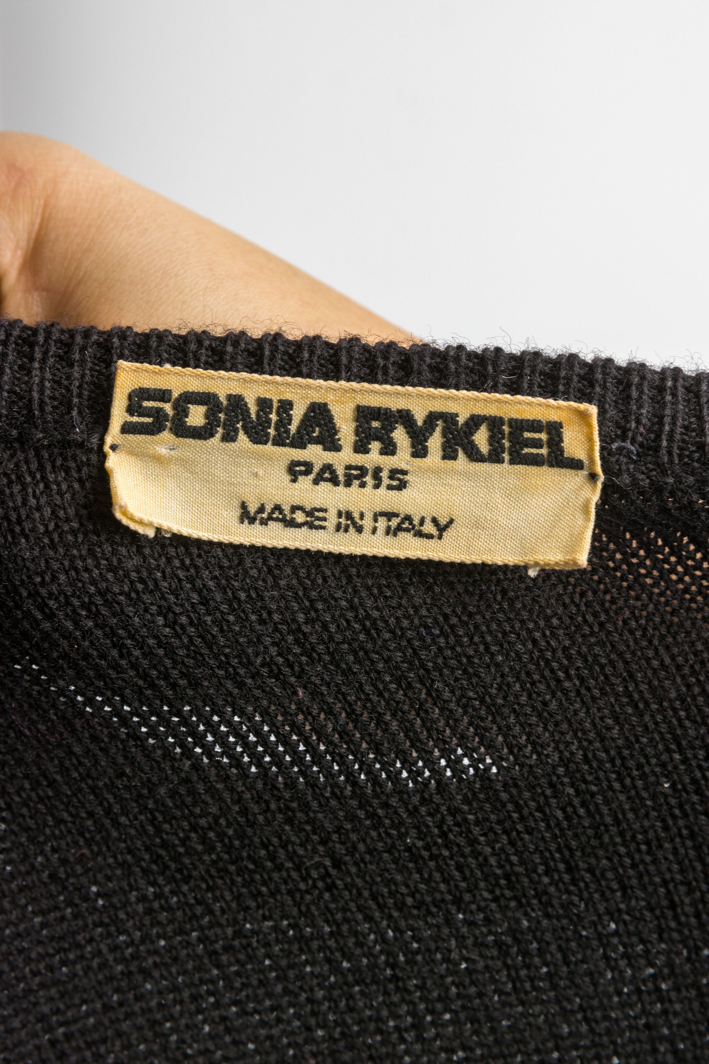 Sonia Rykiel 80s Sonia Rykiel black knitted flowers Wool Dress 6027 Size S / US 4 / IT 40 - 6 Thumbnail