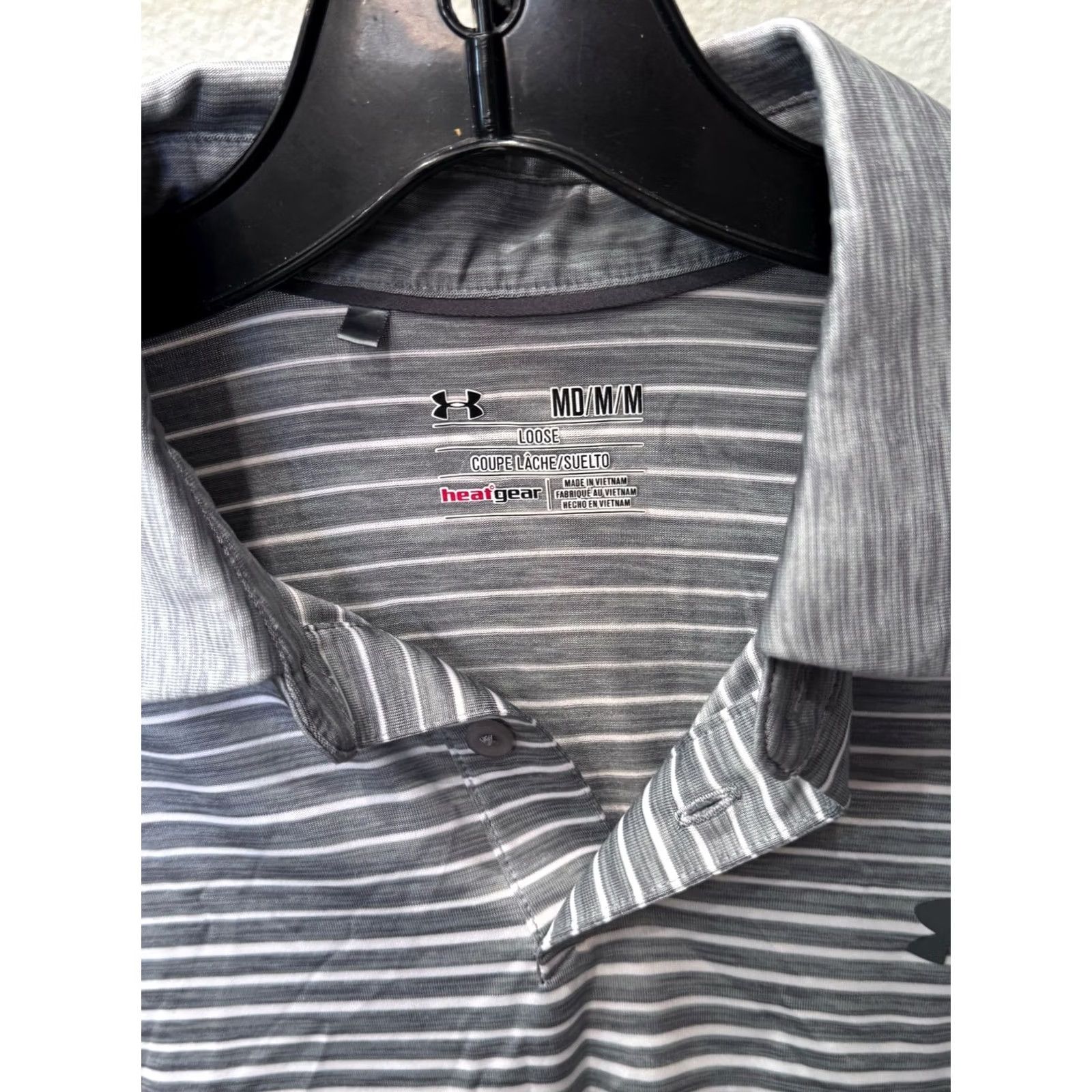 Under Armour Under Armour POLO SHIRT Men Medium M Gray Stripe DG Heart Size US M / EU 48-50 / 2 - 6 Thumbnail