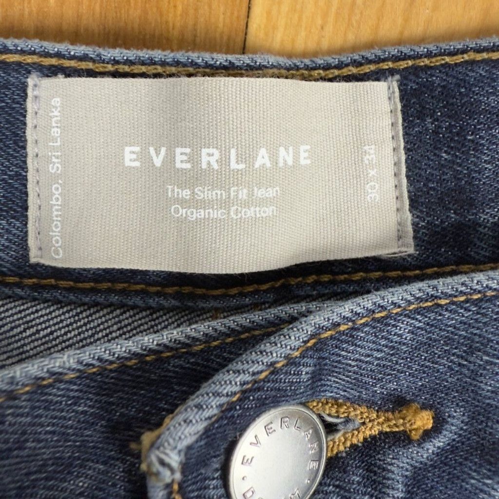 Everlane EVERLANE The Slim Fit Jean Organic Cotton Medium Dark Blue Size US 30 / EU 46 - 4 Thumbnail