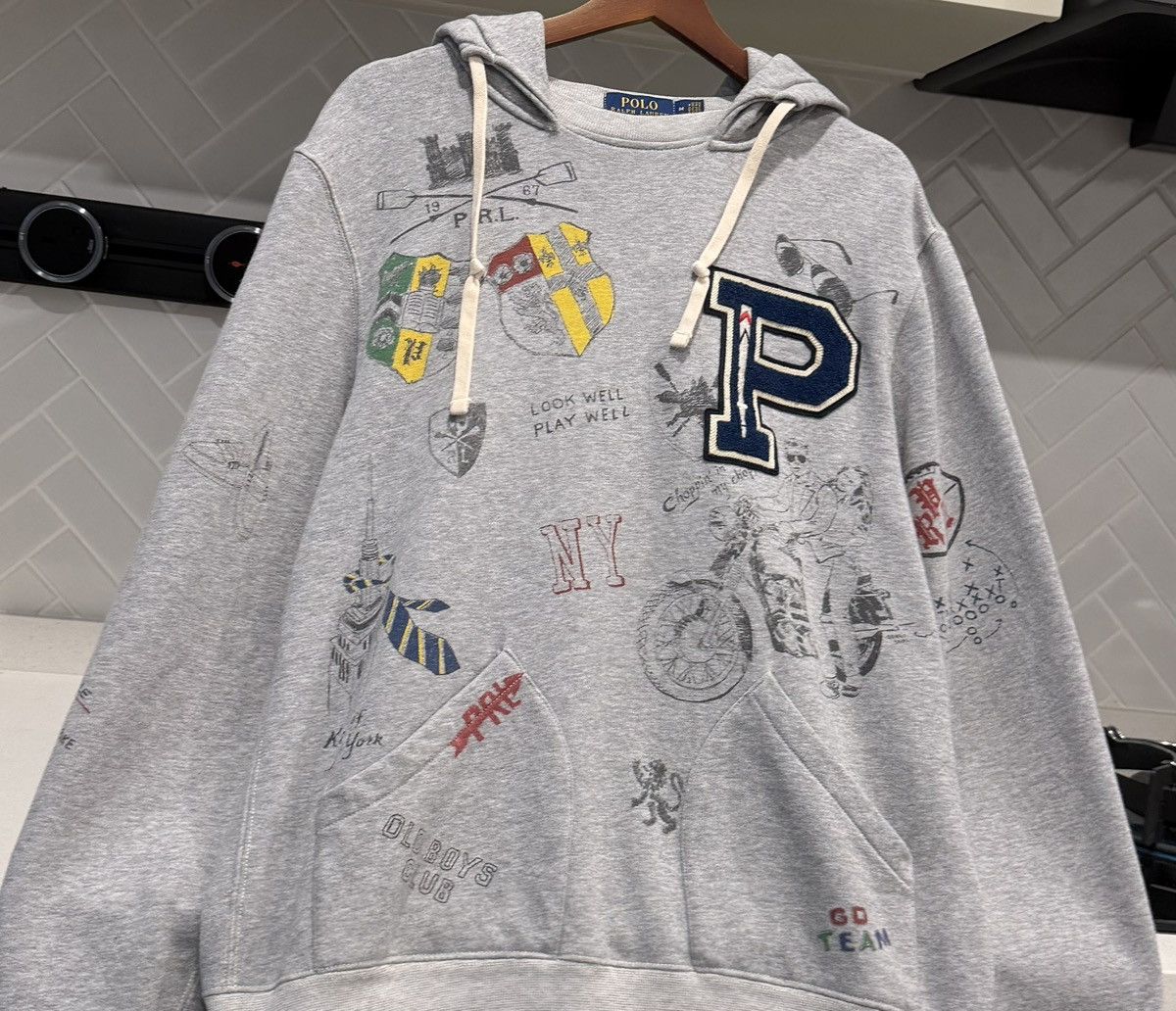 Polo Ralph Lauren Polo Ralph Lauren P Patch 1967 All Over Print Hoodie Size US M / EU 48-50 / 2 - 3 Thumbnail
