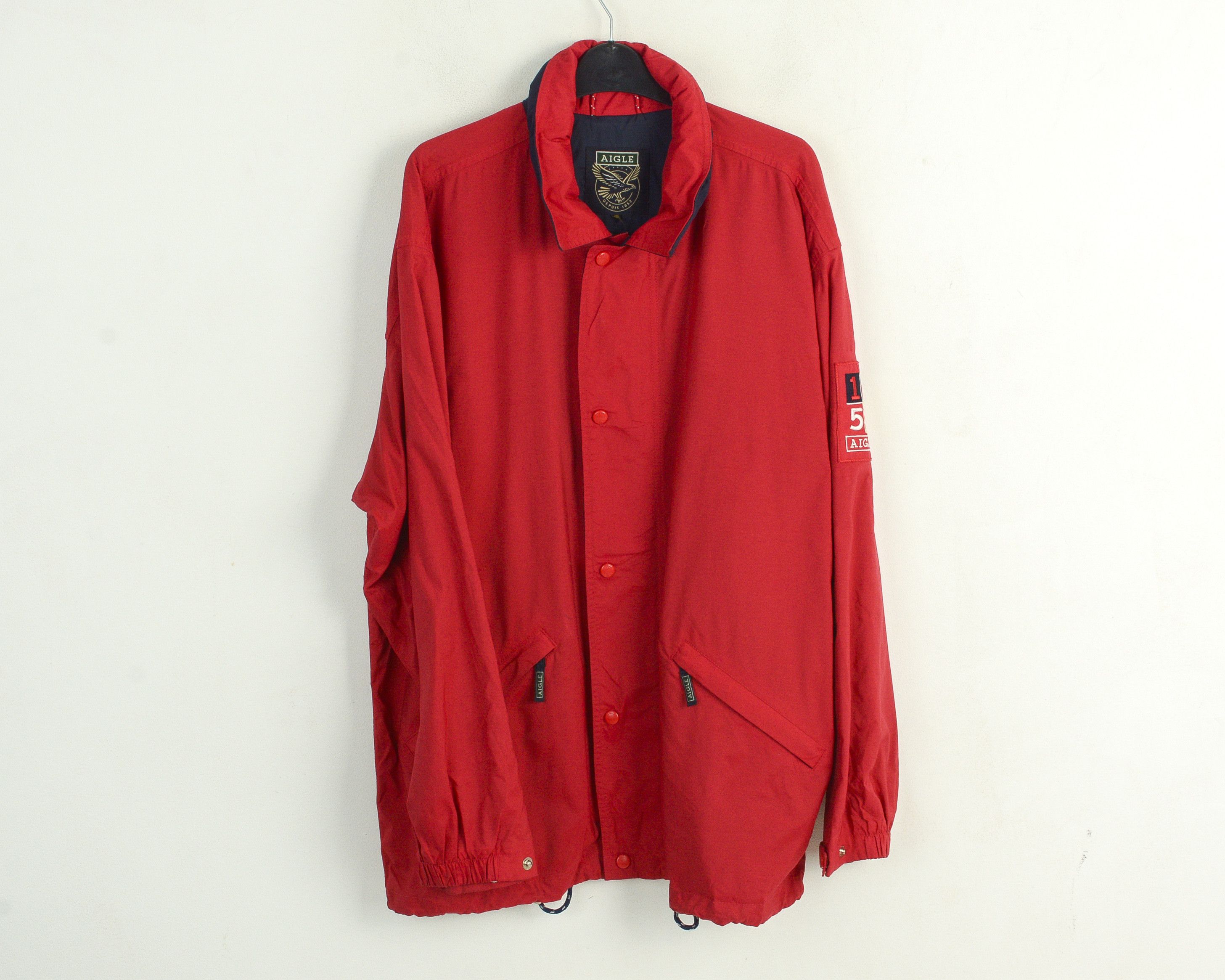 Aigle Men XL Jacket Coat Waterproof Hiking Hooded Windbreaker Red Size US XL / EU 56 / 4 - 1 Thumbnail