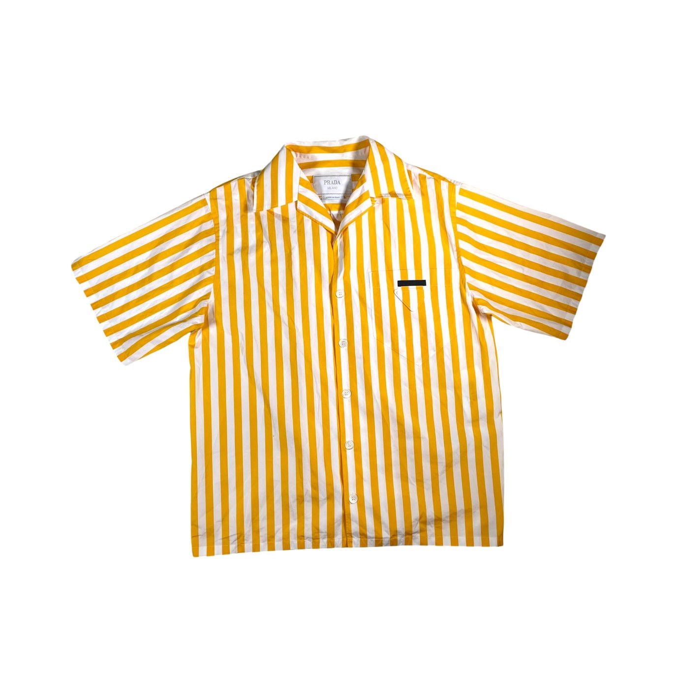 Prada Prada Button Up Yellow Stripe Shirt Size US XS / EU 42 / 0 - 1 Thumbnail