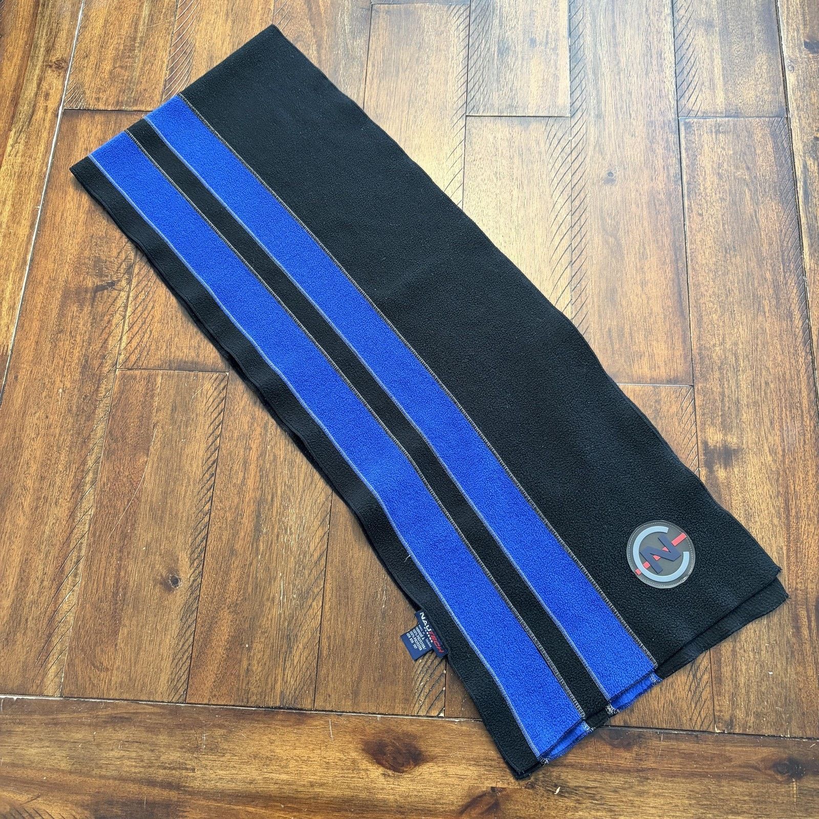 Nautica Nautech Fleece Scarf Mens Stripe Logo Winter Cold Weather Size ONE SIZE - 5 Thumbnail