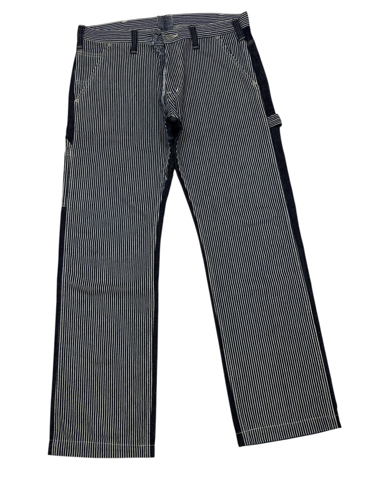 Kapital KOJIMA GENES Hickory Stripe Reconstructed Work Wear Jeans Size US 36 / EU 52 - 3 Thumbnail