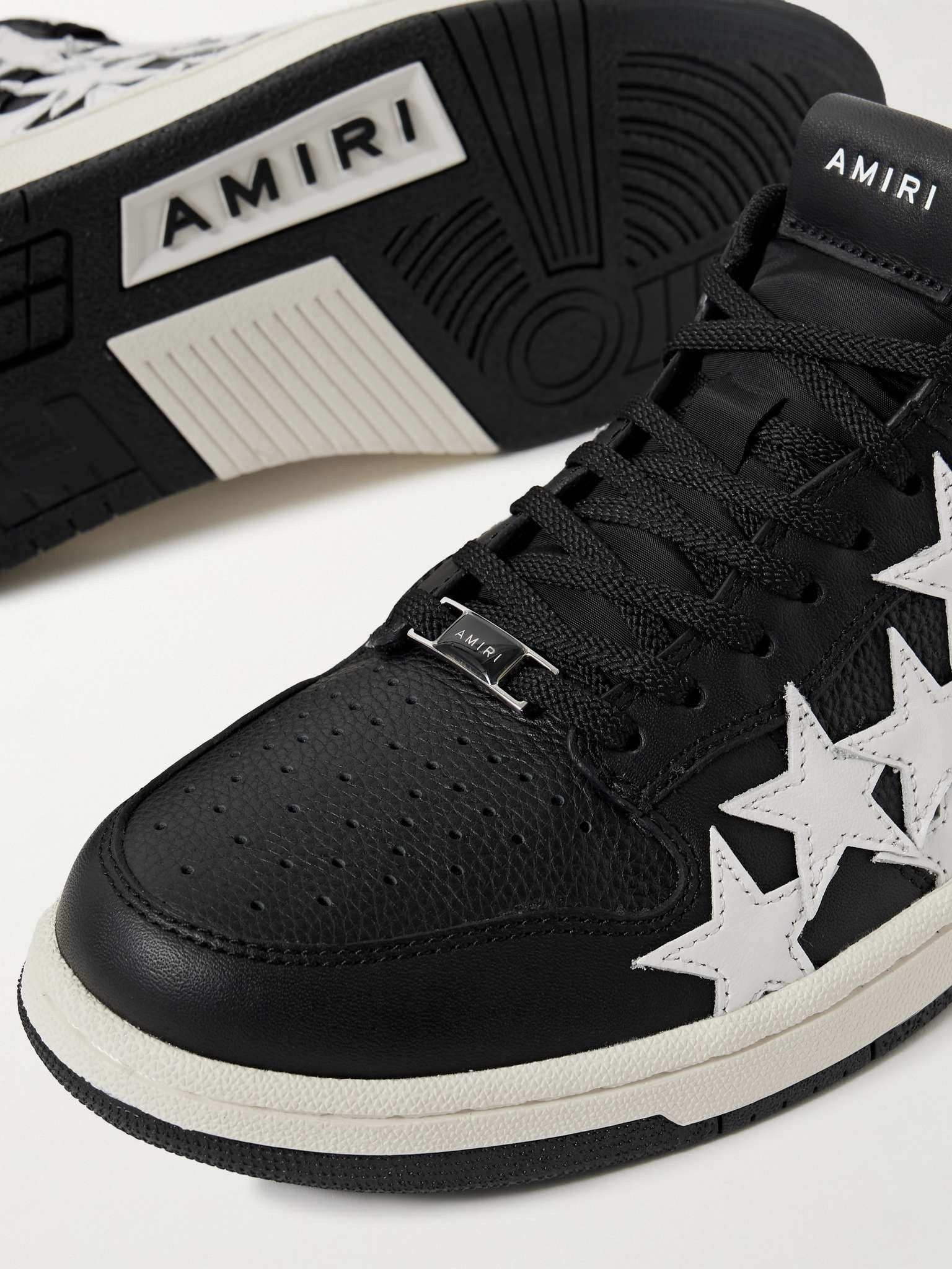Amiri o1s1wg110325 Stars Low Appliquéd Sneakers in Black/White Size US 9 / EU 42 - 6 Thumbnail