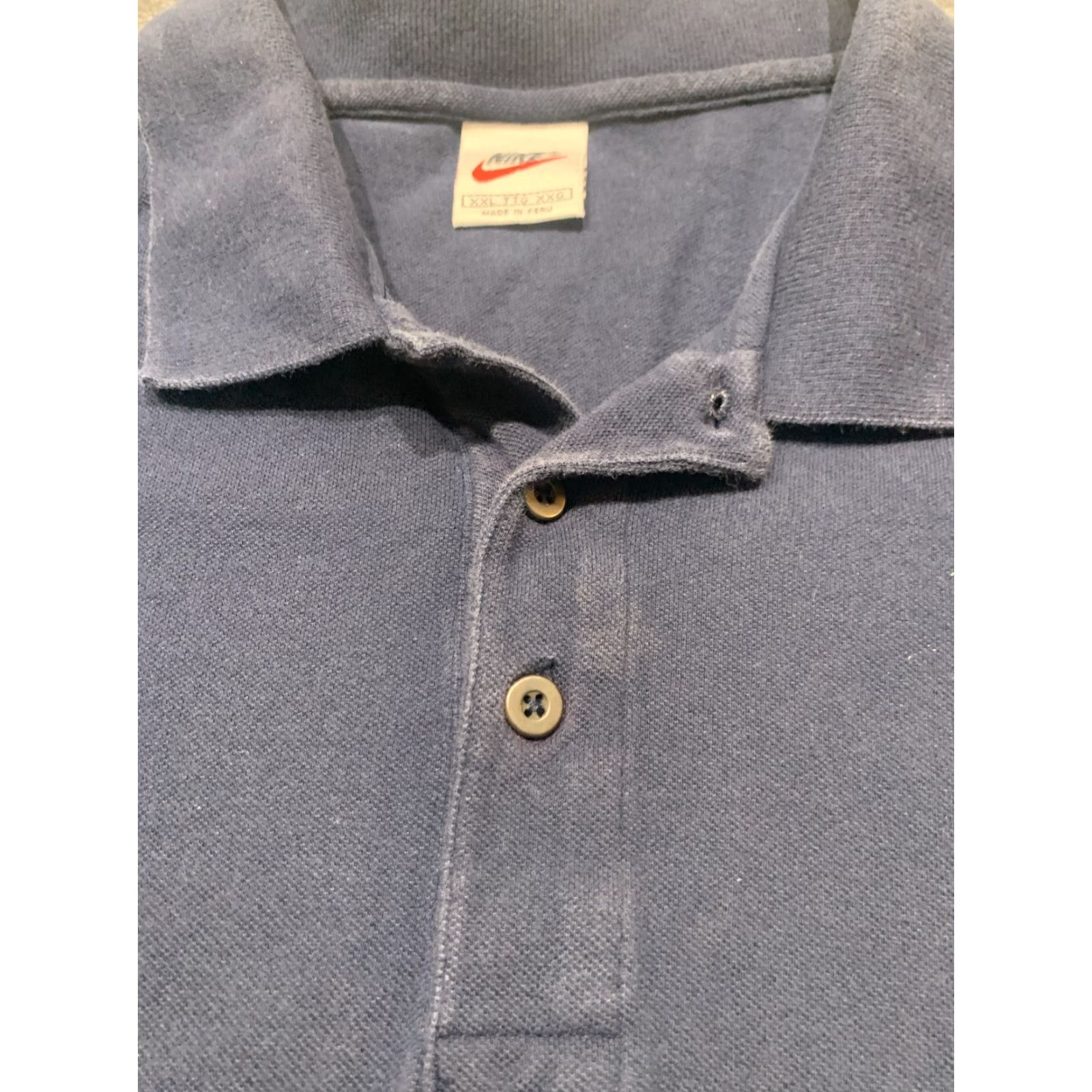 Nike VINTAGE Nike Polo Shirt Golf 2XL Navy Blue 100% Cotton Mens Polo 2XL Navy Golf Shirt Size US XXL / EU 58 / 5 - 4 Thumbnail
