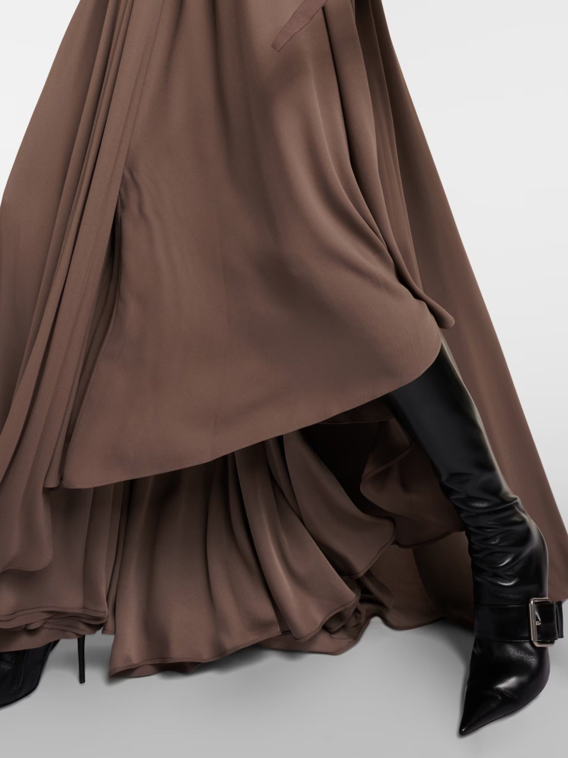 Balenciaga o1s1rm1125 All In V-Neck Dress in Brown Size M / US 6-8 / IT 42-44 - 5 Thumbnail