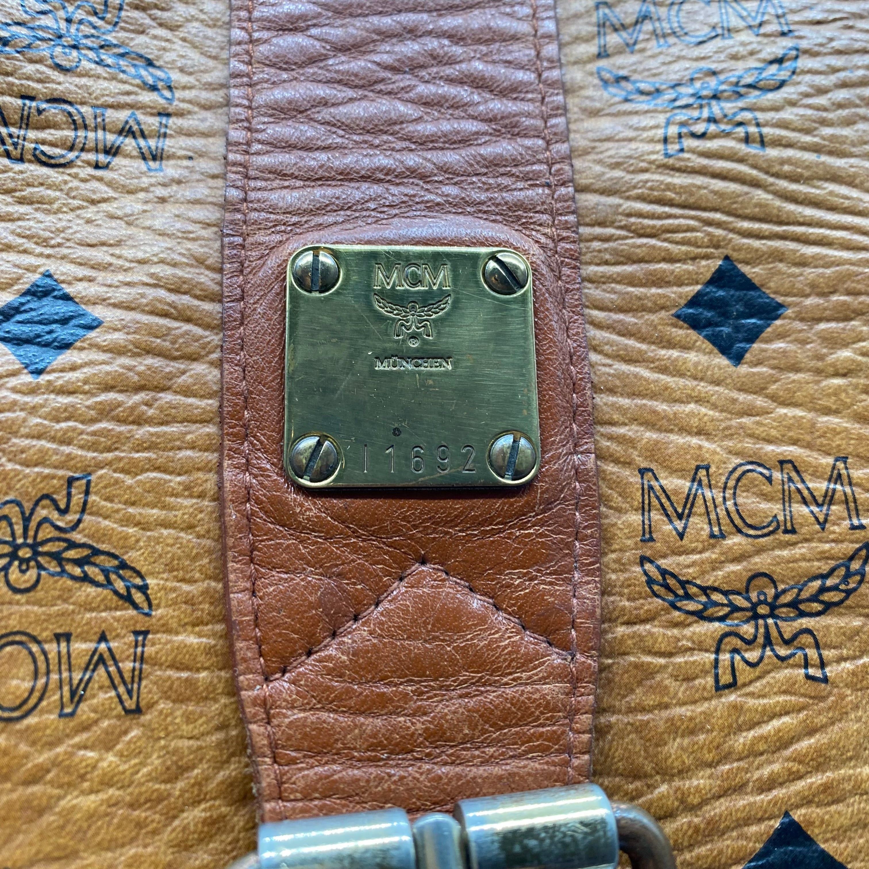 MCM Vintage MCM Visetos Backpack Cognac Size ONE SIZE - 4 Thumbnail
