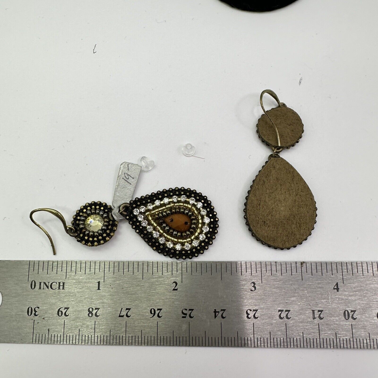 Handmade NEW Dangle Teardrop Beads Neutral Colors Hook Earrings Size ONE SIZE - 5 Thumbnail