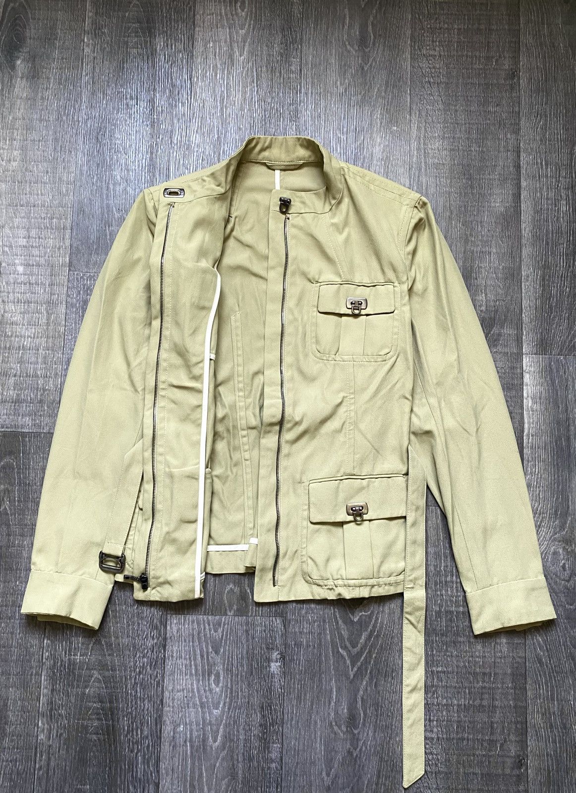 Mandelli Women’s Enrico Mandelli Pistachio Green Pocket Blazer Jacket Size L / US 10 / IT 46 - 6 Thumbnail