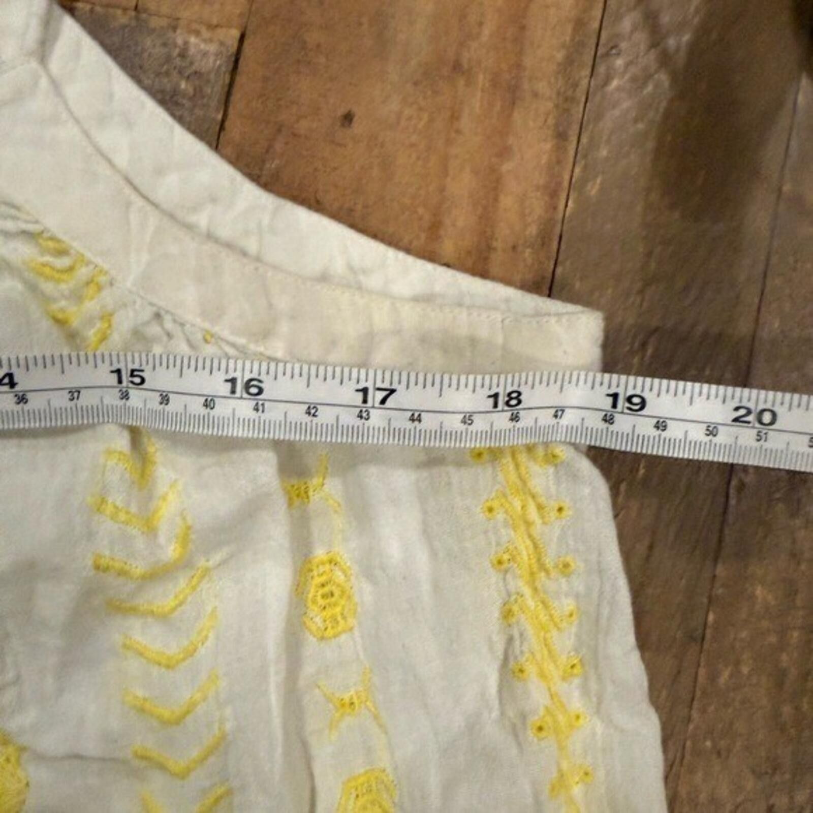 Other Boho Embroidered Gauze Cotton Tank White Yellow XS Size XS / US 0-2 / IT 36-38 - 5 Thumbnail