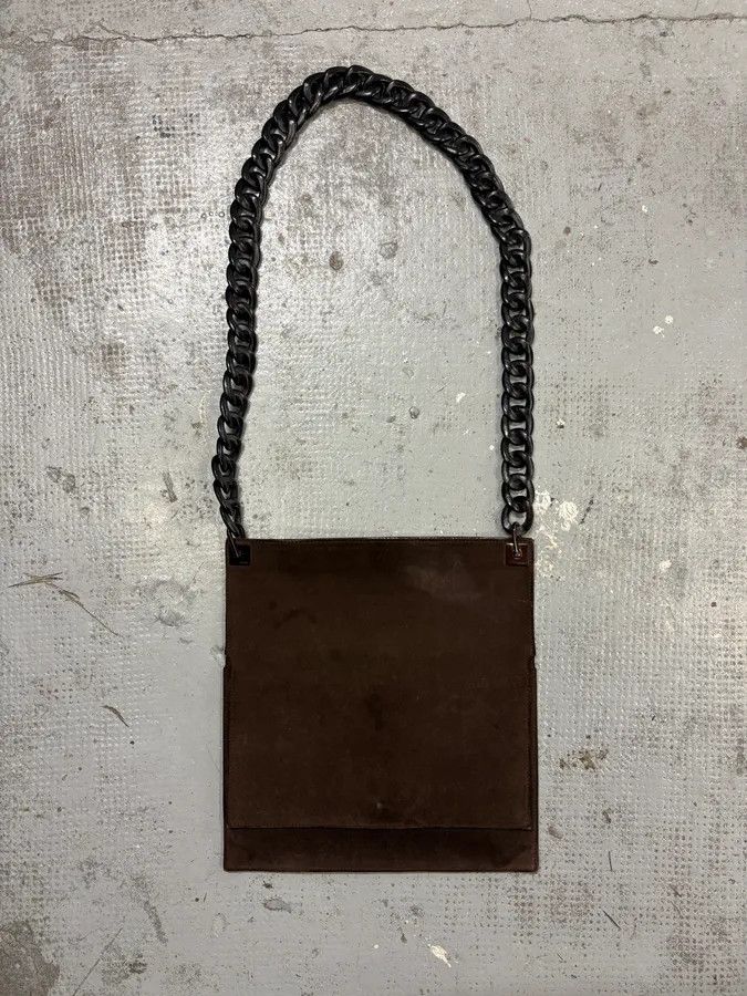 Gucci 2000s Gucci Chain Brown Suede Leather Bag Size ONE SIZE - 7 Thumbnail
