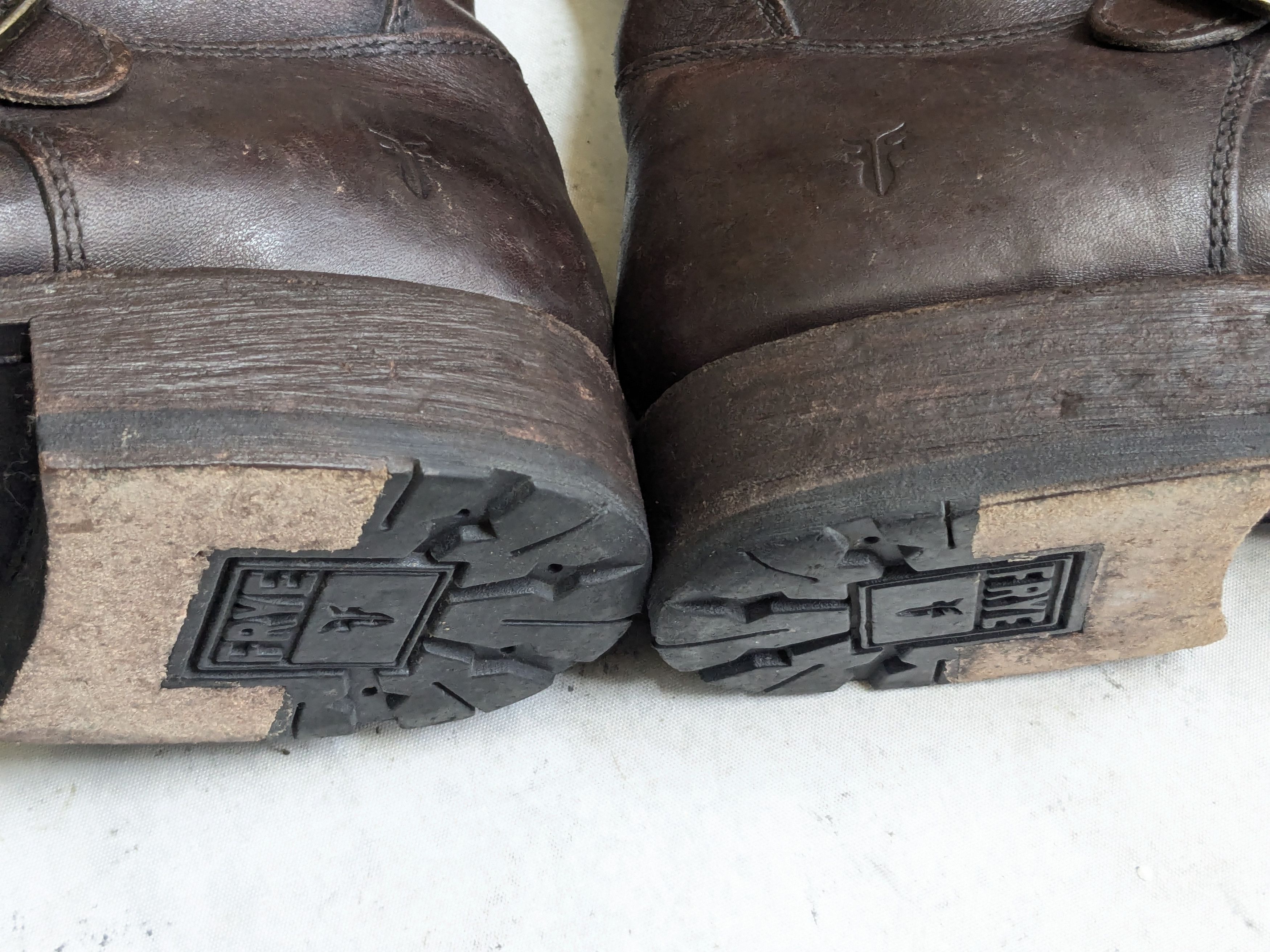 Frye Frye Engineer Boots Brown 11.5 M Leather Buckle Strap Size US 11.5 / EU 44-45 - 18 Thumbnail