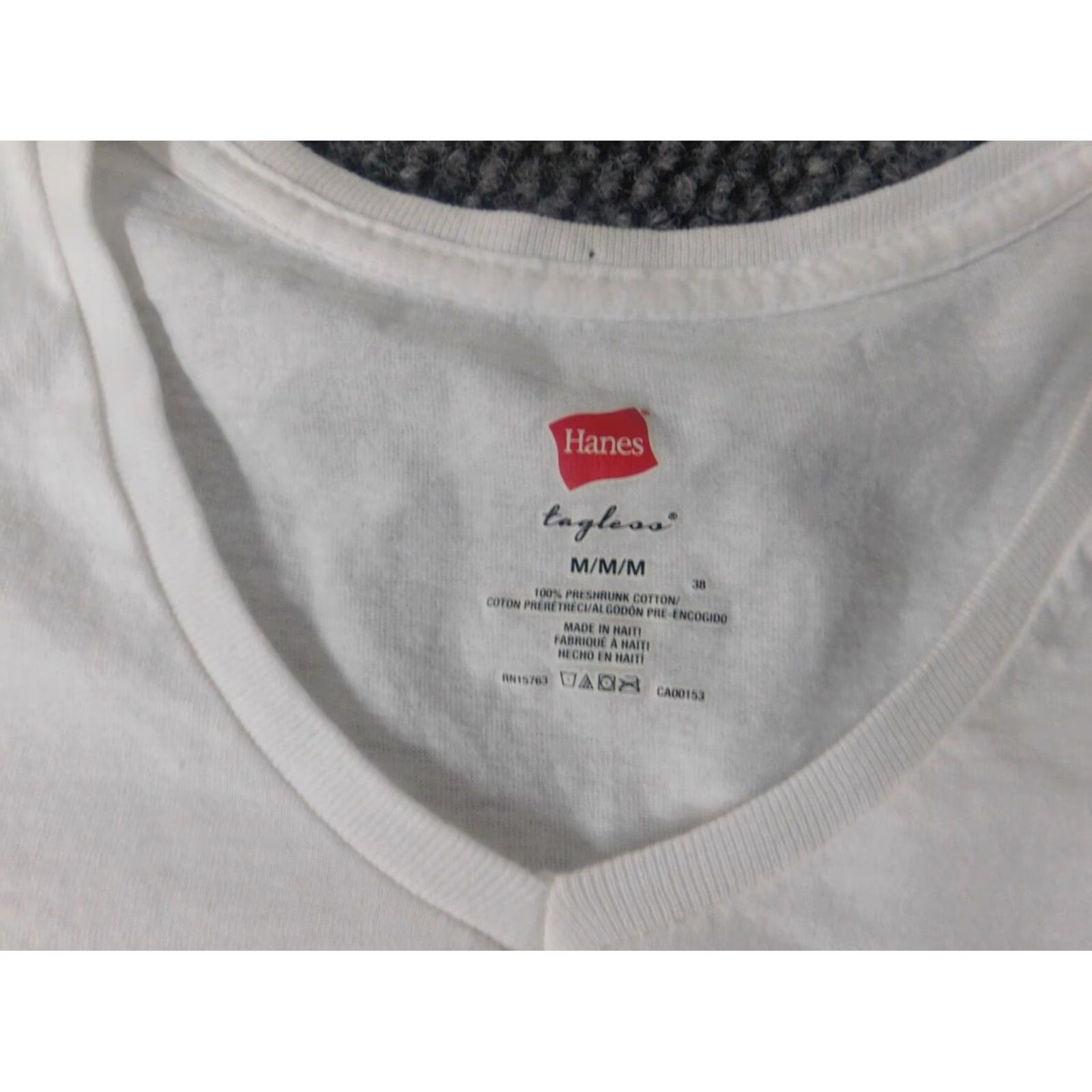 Hanes Kappa Womens Blouse M White Crew Neck Short Sleeve Pullover Solid Button Casual Regular Size M / US 6-8 / IT 42-44 - 4 Thumbnail