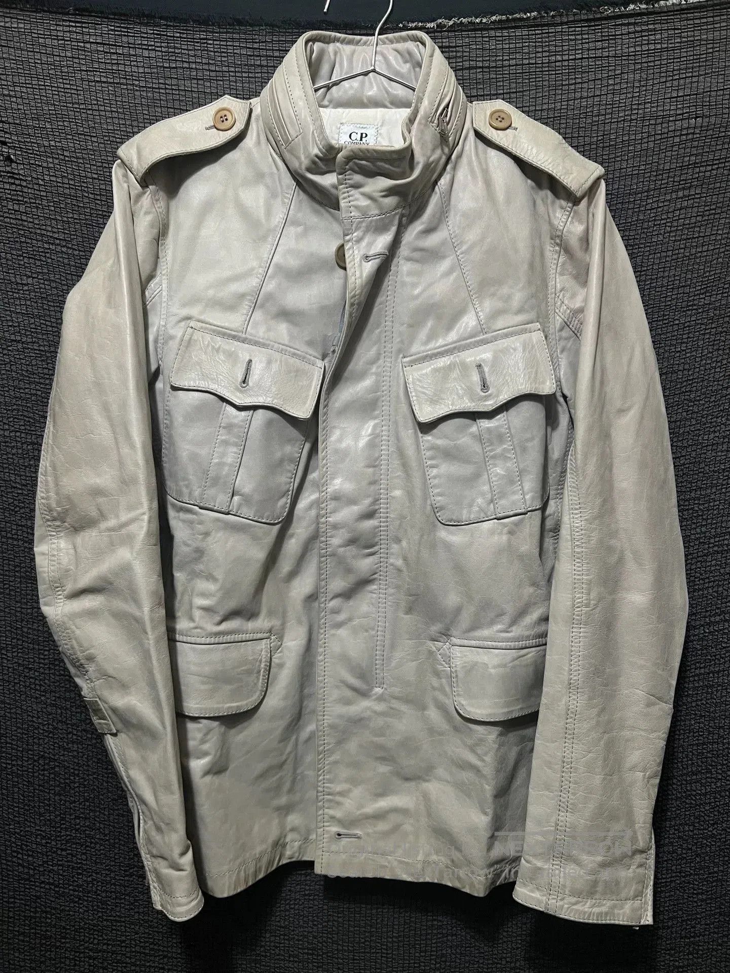 cp company vintage m65 military leather jacket.