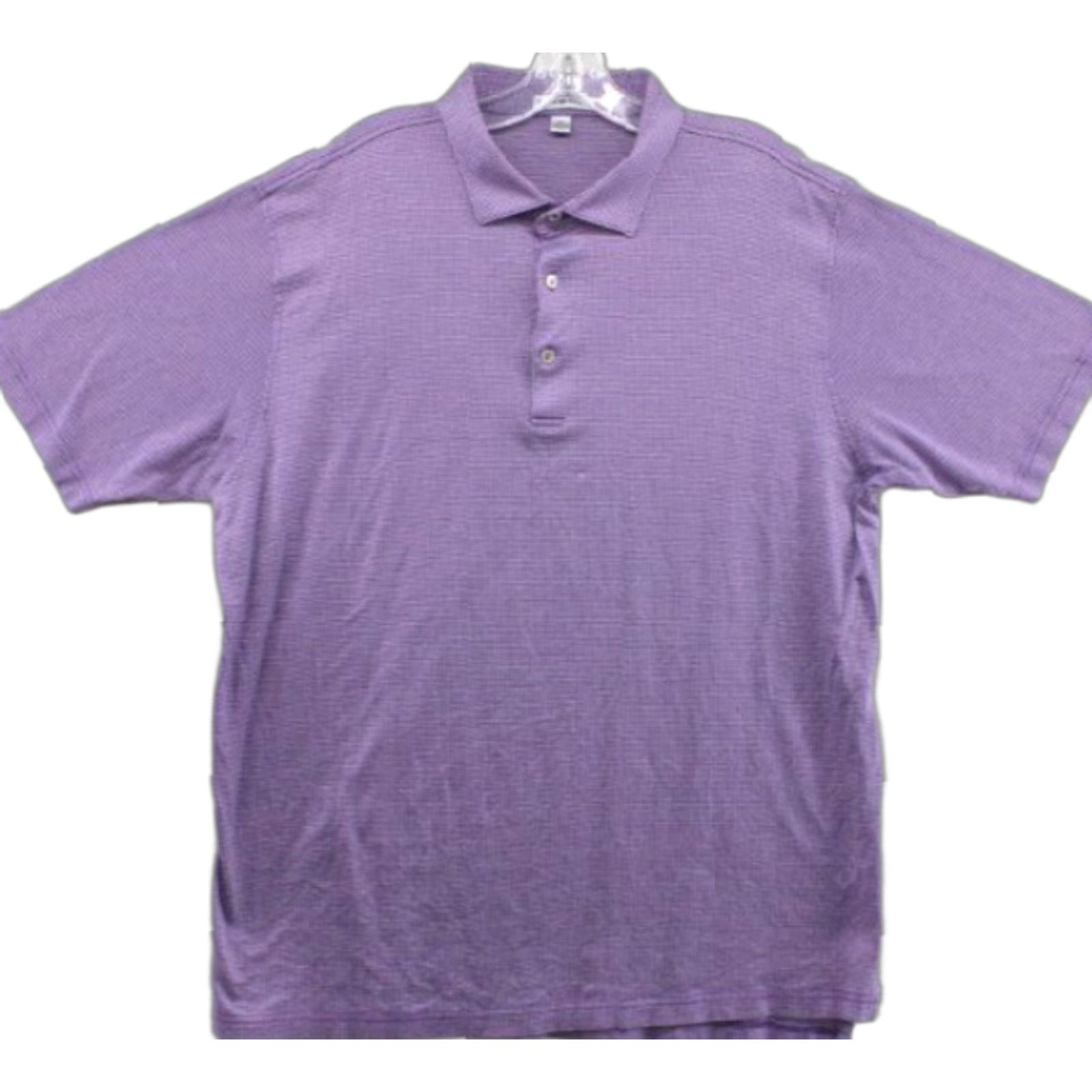 Peter Millar Peter Millar Polo Shirt Men's XL Purple Micro Check Golf Preppy Cotton MF16K08S Size US XL / EU 56 / 4 - 1 Thumbnail