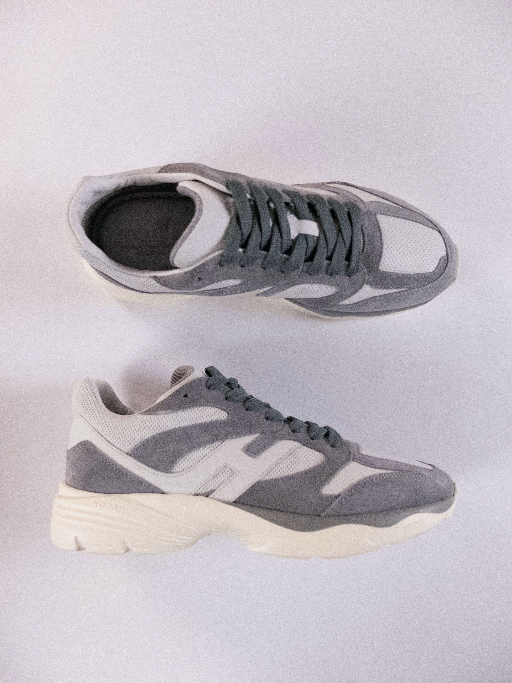 Hogan HOGAN gray & white panelled suede leather sneakers 9 / 42 Size US 9 / EU 42 - 3 Thumbnail