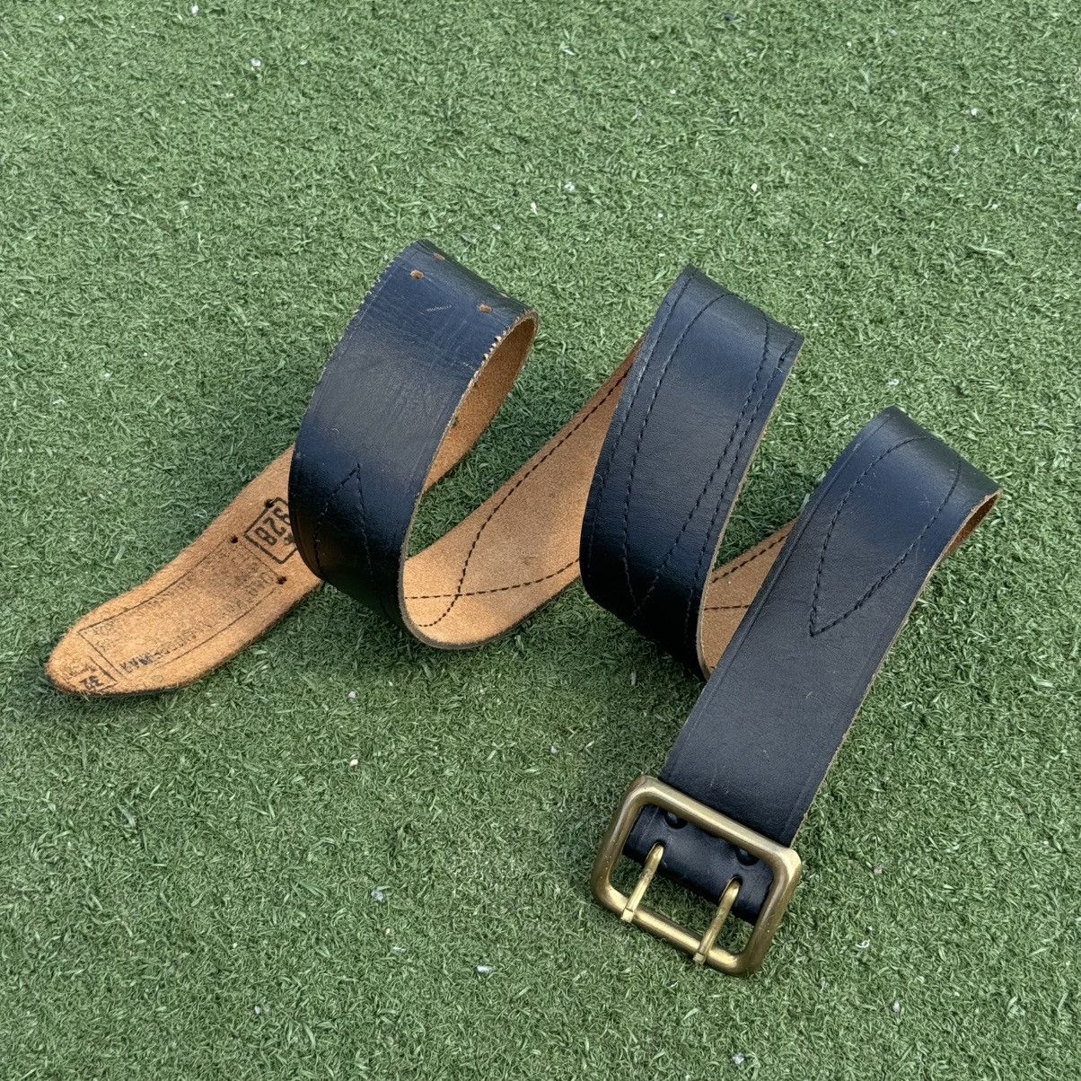 Vintage Old army officer leather double claw belt USSR soviet Size ONE SIZE - 2 Thumbnail
