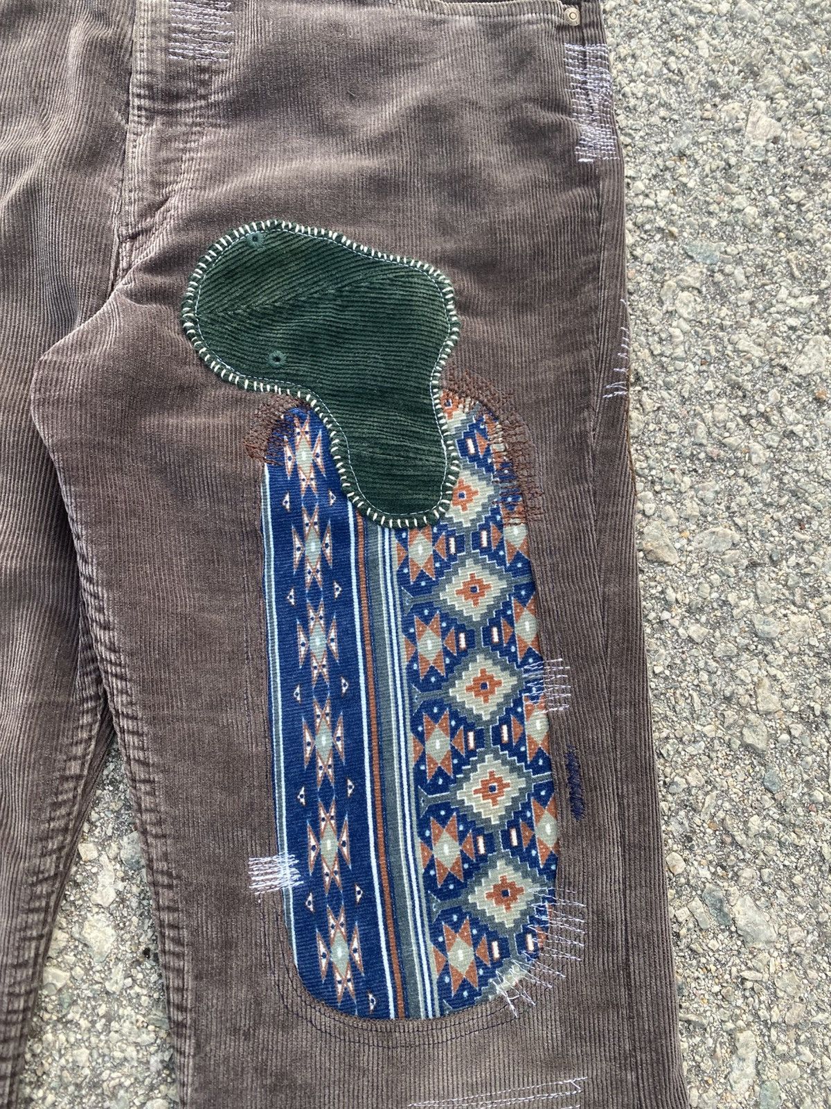 Levi's Vintage Clothing 1970s-80s Levis Corduroy Hippies Patchwork Flared Size US 34 / EU 50 - 8 Thumbnail