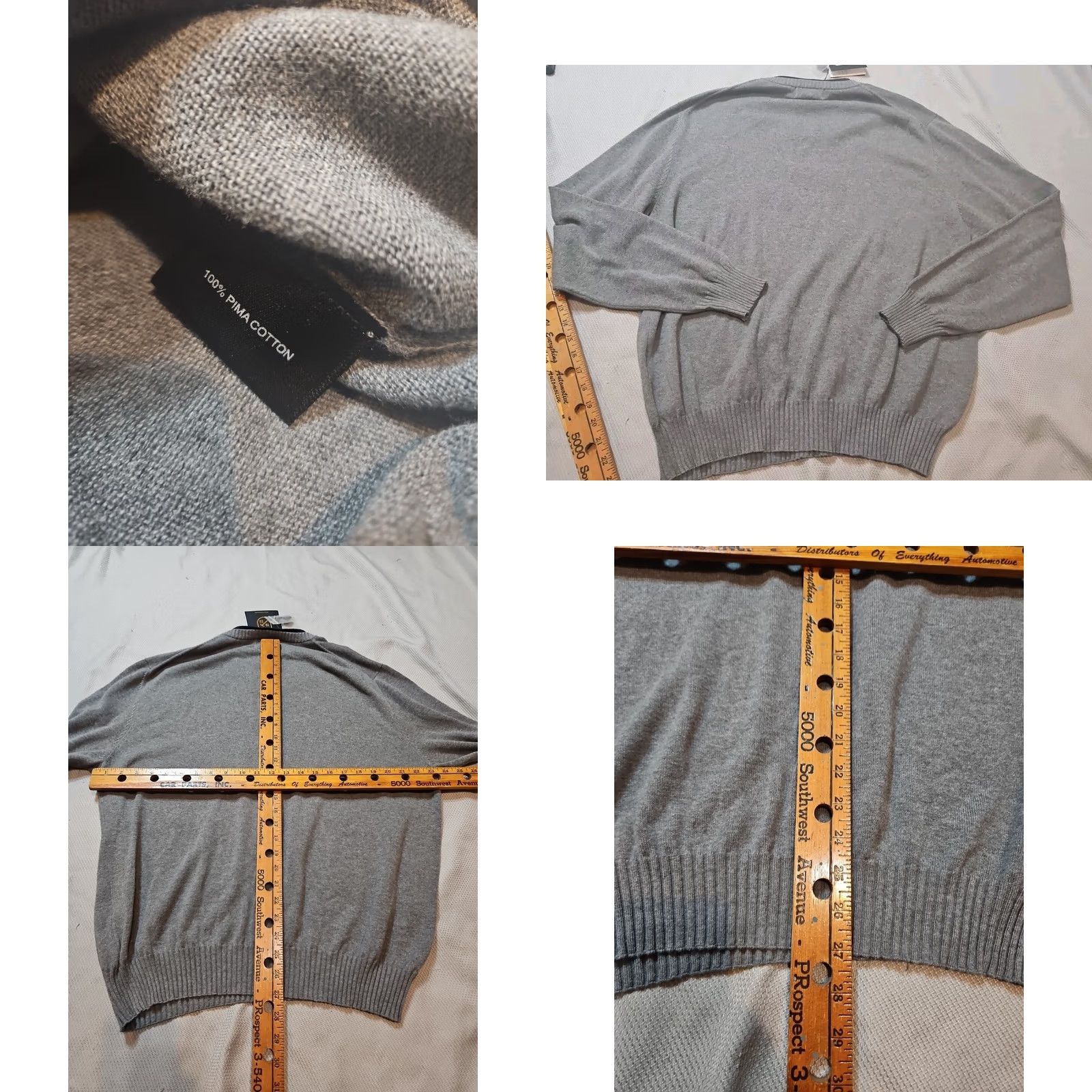 Allen Edmonds Allen Edmonds Sweater Mens Large Gray Pima Cotton Heather V-Neck Shirt Top NWT Size US L / EU 52-54 / 3 - 8 Thumbnail