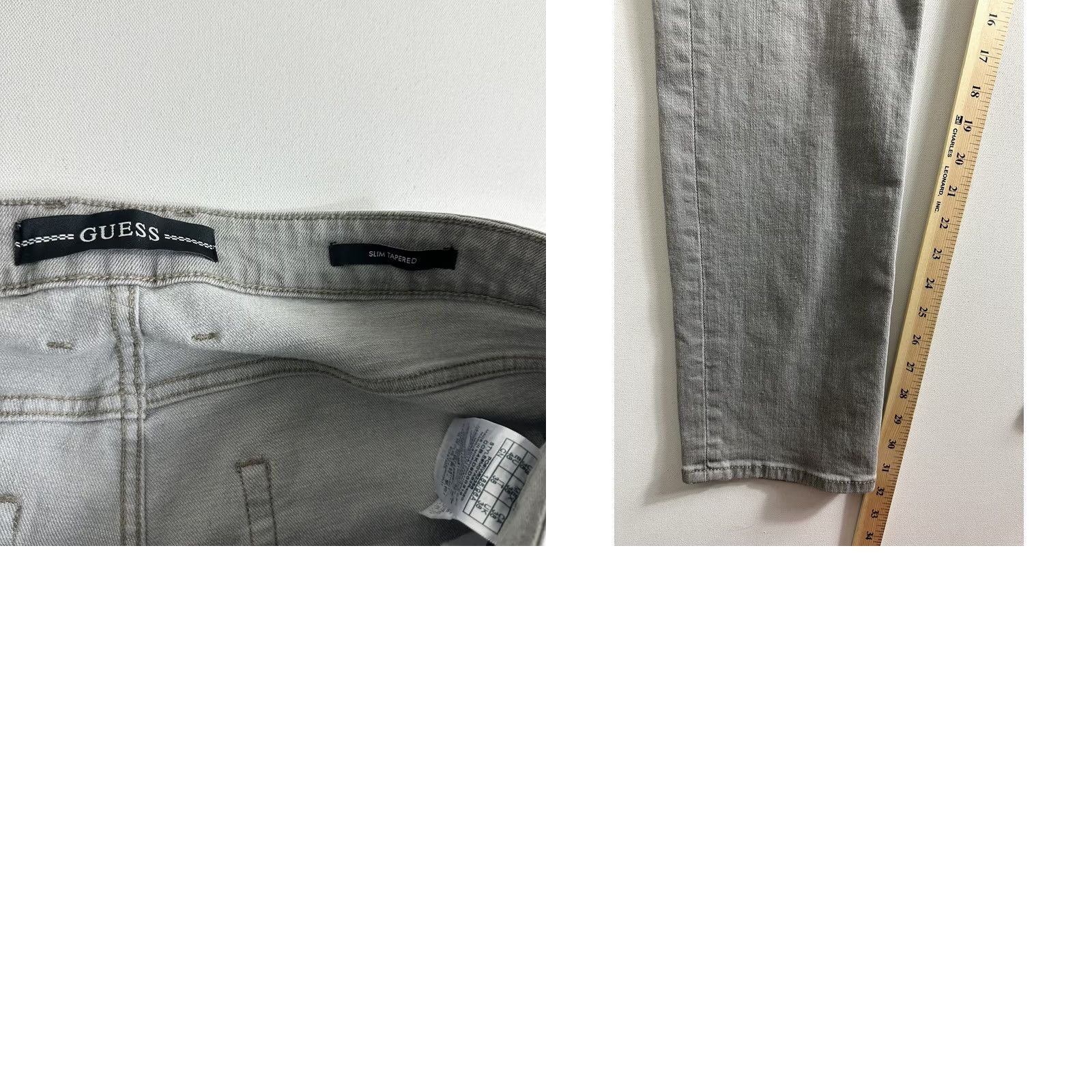 Guess GUESS Jeans Men 38x31 Denim Slim Tapered Zipper Mid Rise Gray | Regular Inseam 31 in Denim Size US 38 / EU 54 - 8 Thumbnail