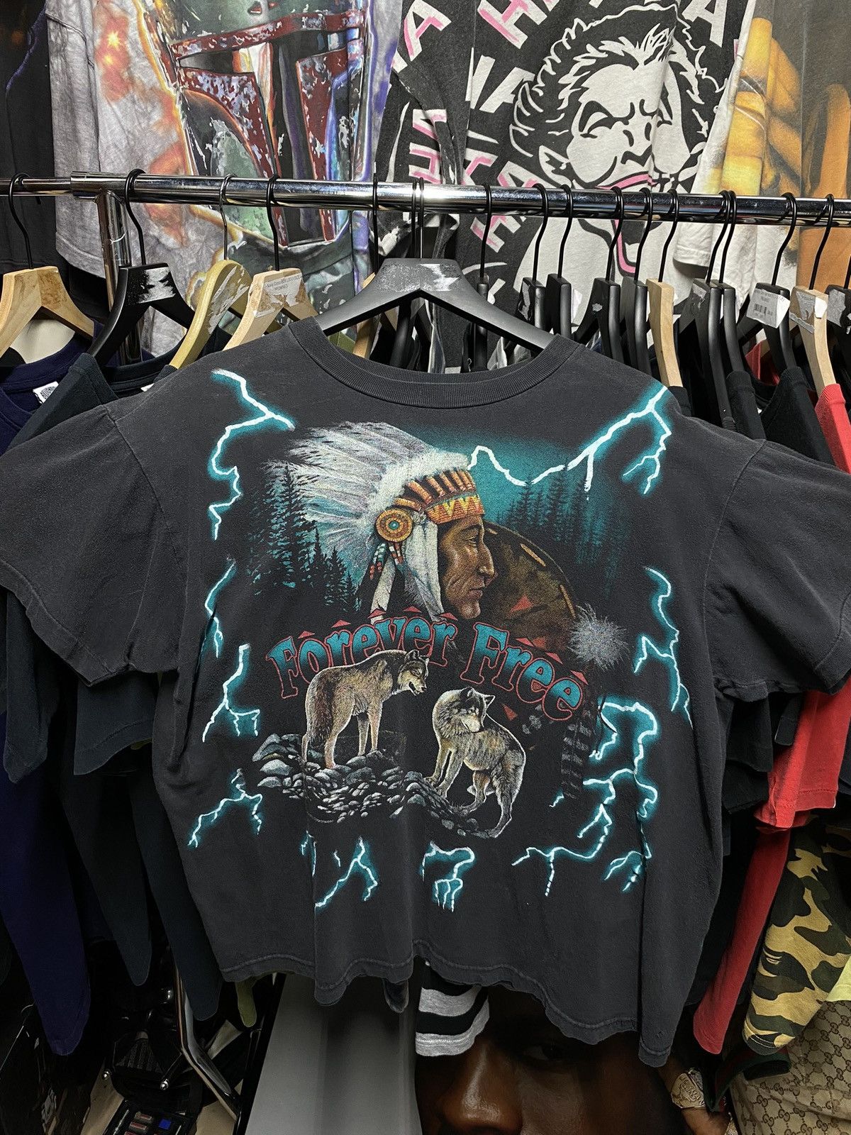 Vintage Vintage 90’s American Thunder Wolves Tee Shirt Medium Size US M / EU 48-50 / 2 - 1 Thumbnail