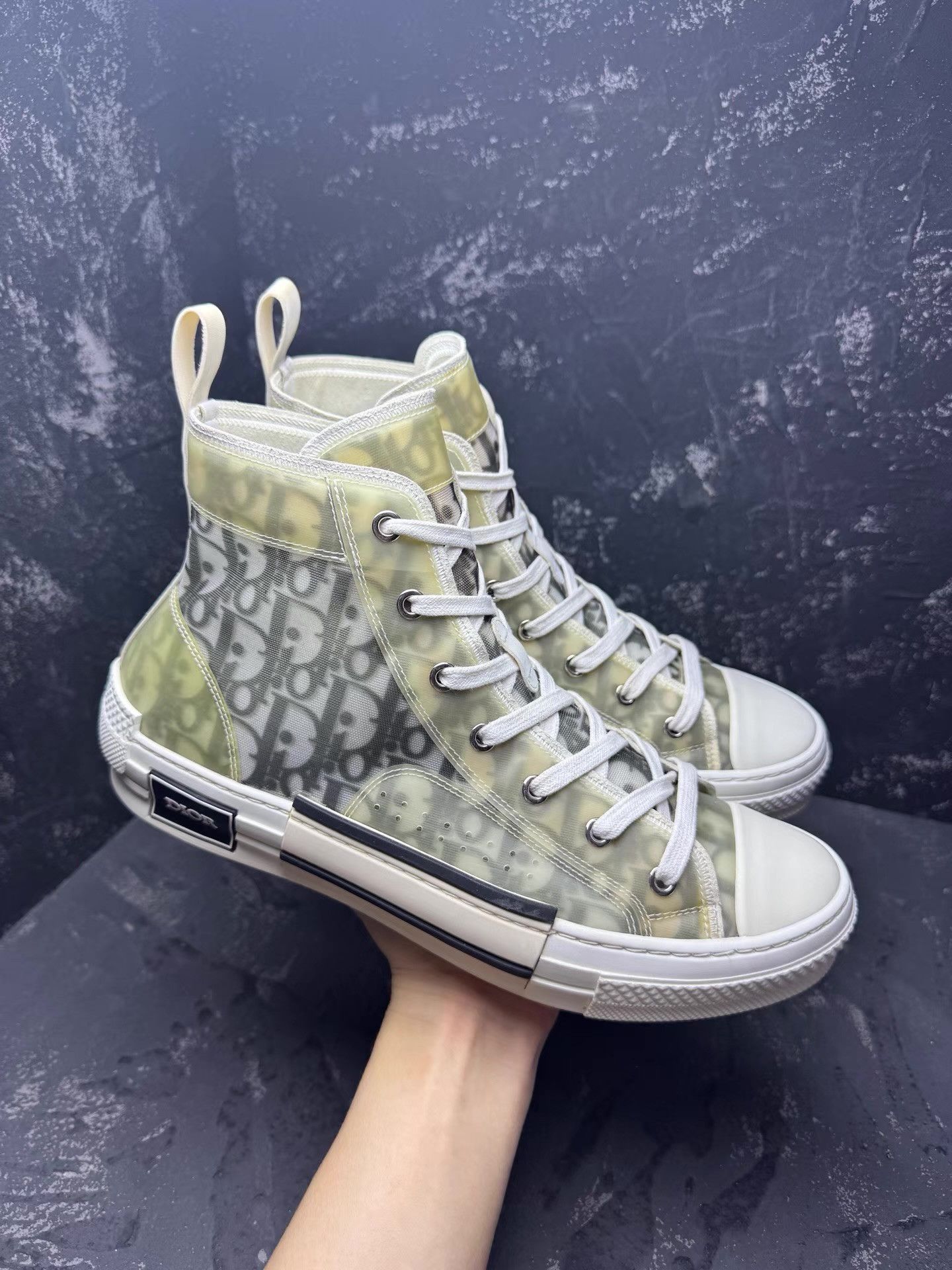 Dior DIOR B23 White & Gray High-Top Sneakers Q10 Size US 8.5 / EU 41-42 - 3 Thumbnail