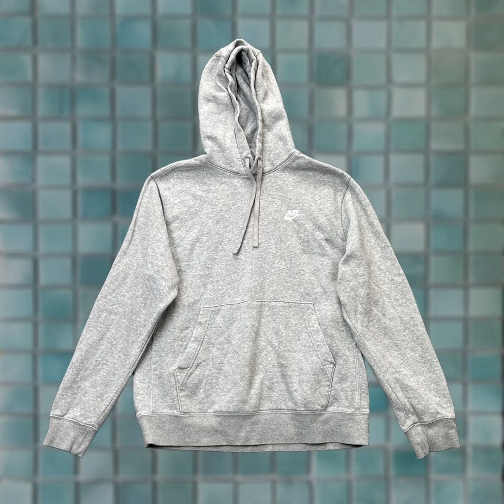 Nike Nike Hoodie Mens Medium Gray Club French Terry Fleece Lined Swoosh Logo Cotton Size US M / EU 48-50 / 2 - 1 Thumbnail