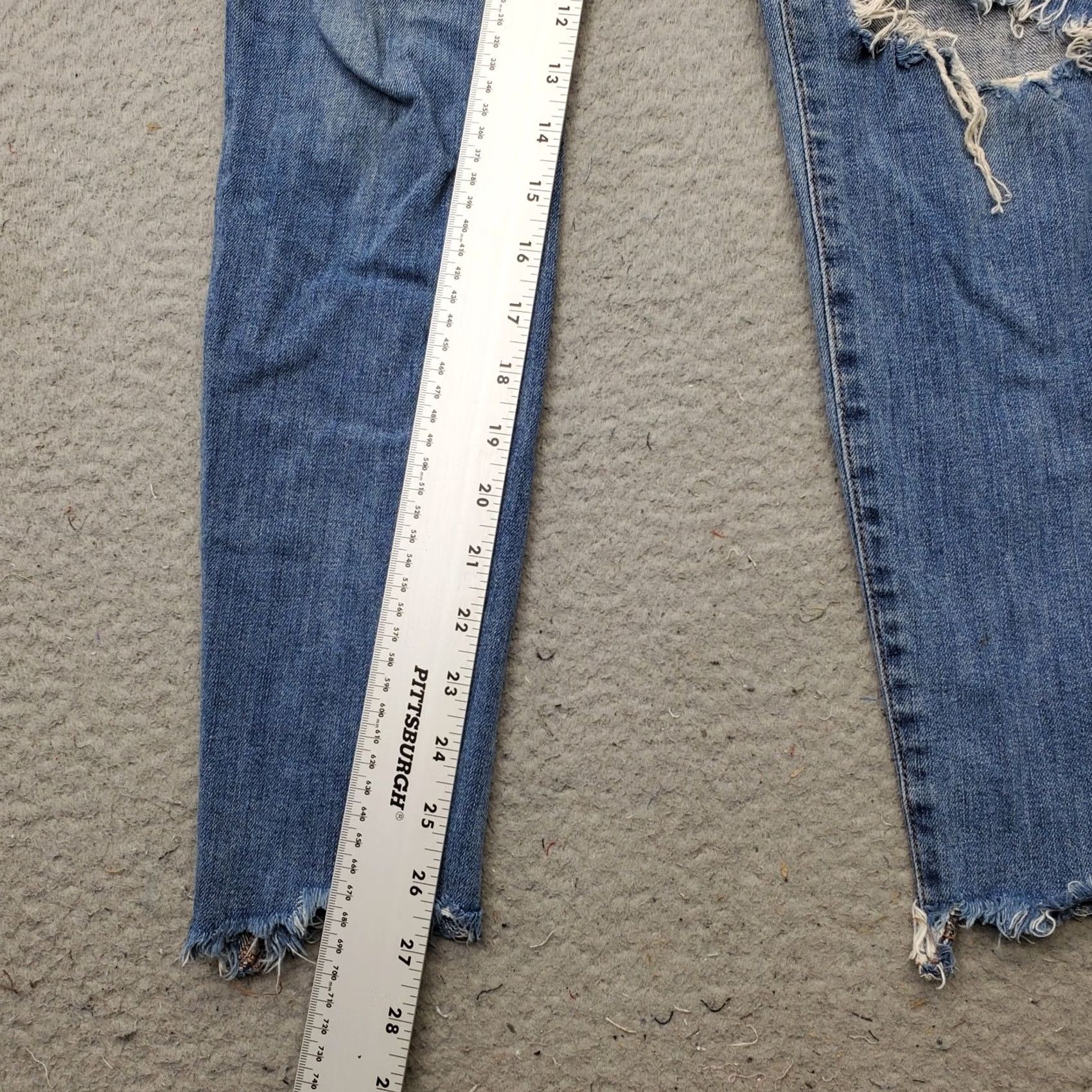 Vintage Joe's Jeans Womens 26 Blue Denim Stretch Ankle Skinny High Rise Jeans - 5-Pocket, Distressed Boho Size 26" / US 2 / IT 38 - 4 Thumbnail