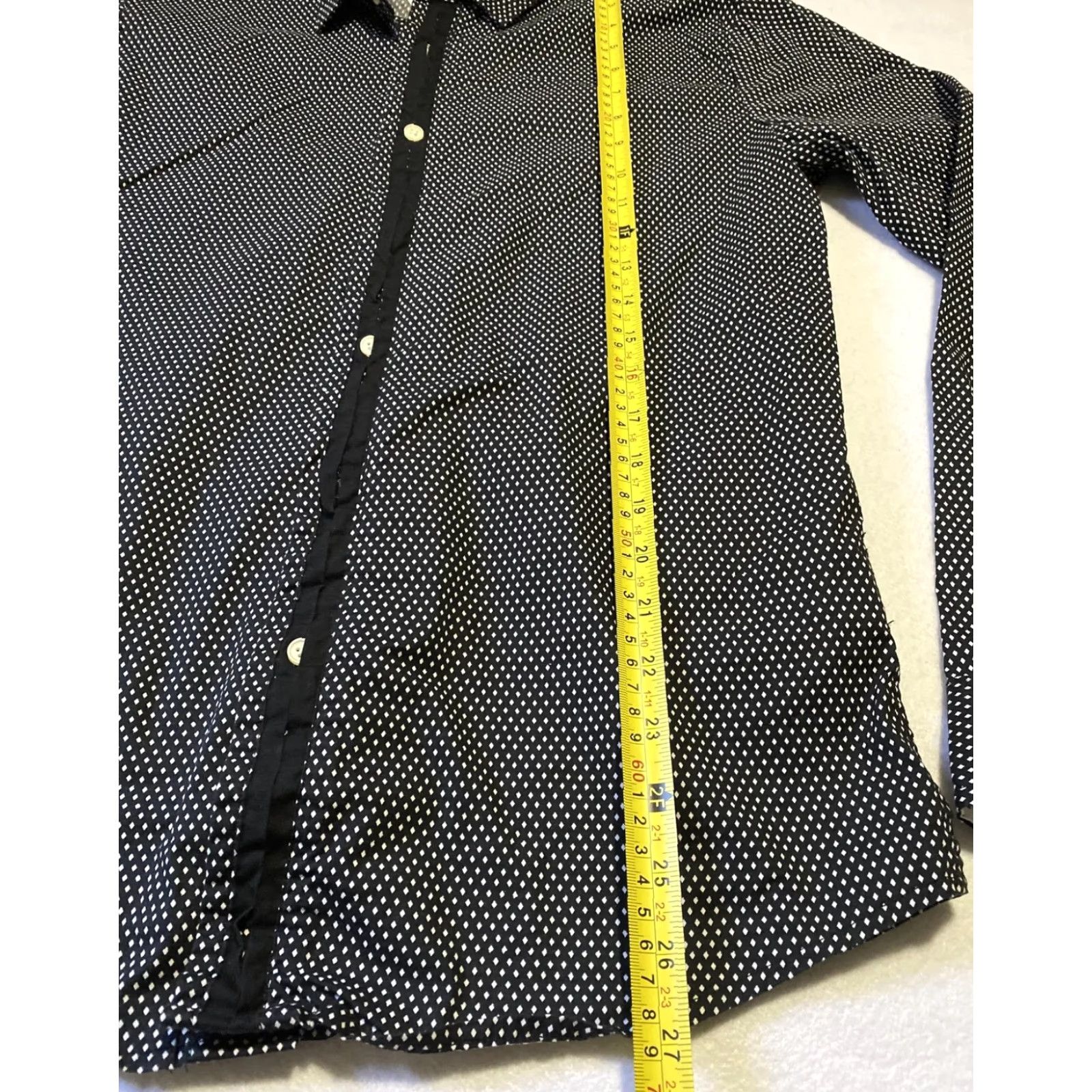 Vintage Ymn Button Down Shirt Mens M Black Polka Dot Long Sleeve Casual Party/Cocktail Vintage Regular Jacket Style Button-Down Collared 24-37 Size 40R - 6 Thumbnail
