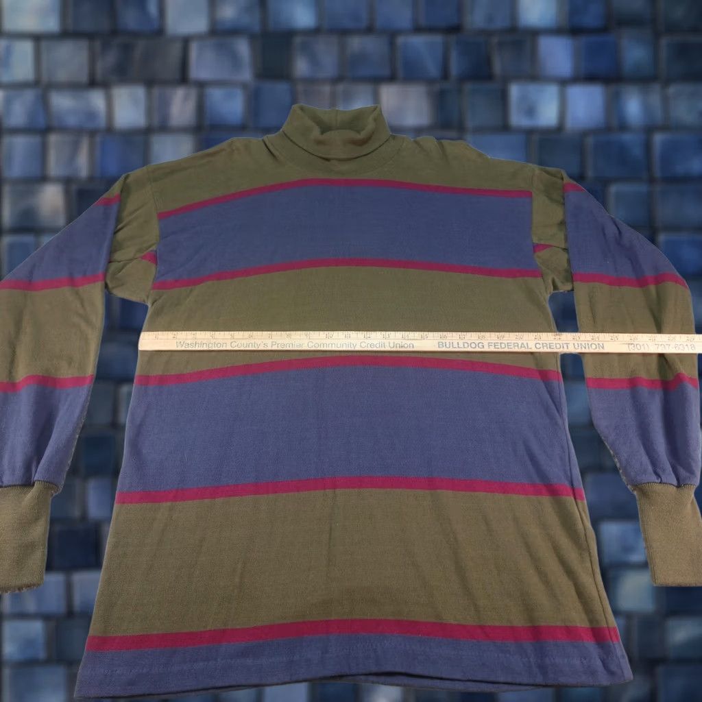 American Eagle Outfitters VINTAGE American Eagle Sweater Mens Large Green Stripe Turtleneck USA 90s Size US L / EU 52-54 / 3 - 1 Thumbnail