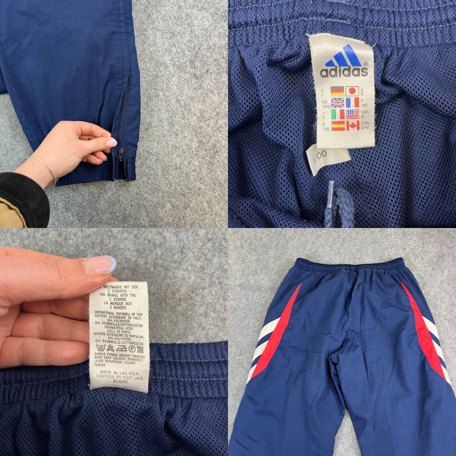 Adidas VINTAGE adidas Mens Tracksuit Bottom Pants Sweat Joggers Medium Blue 00s #10 Size 40R - 8 Thumbnail