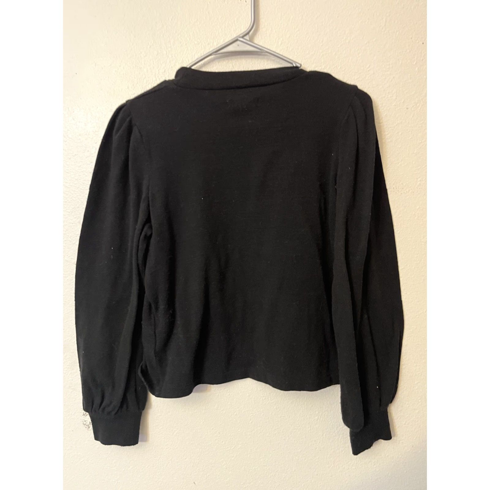 Madewell Madewell Sweater Womens M Black Crew Neck Puff Shoulder Long Sleeve Pullover Size M / US 6-8 / IT 42-44 - 3 Thumbnail