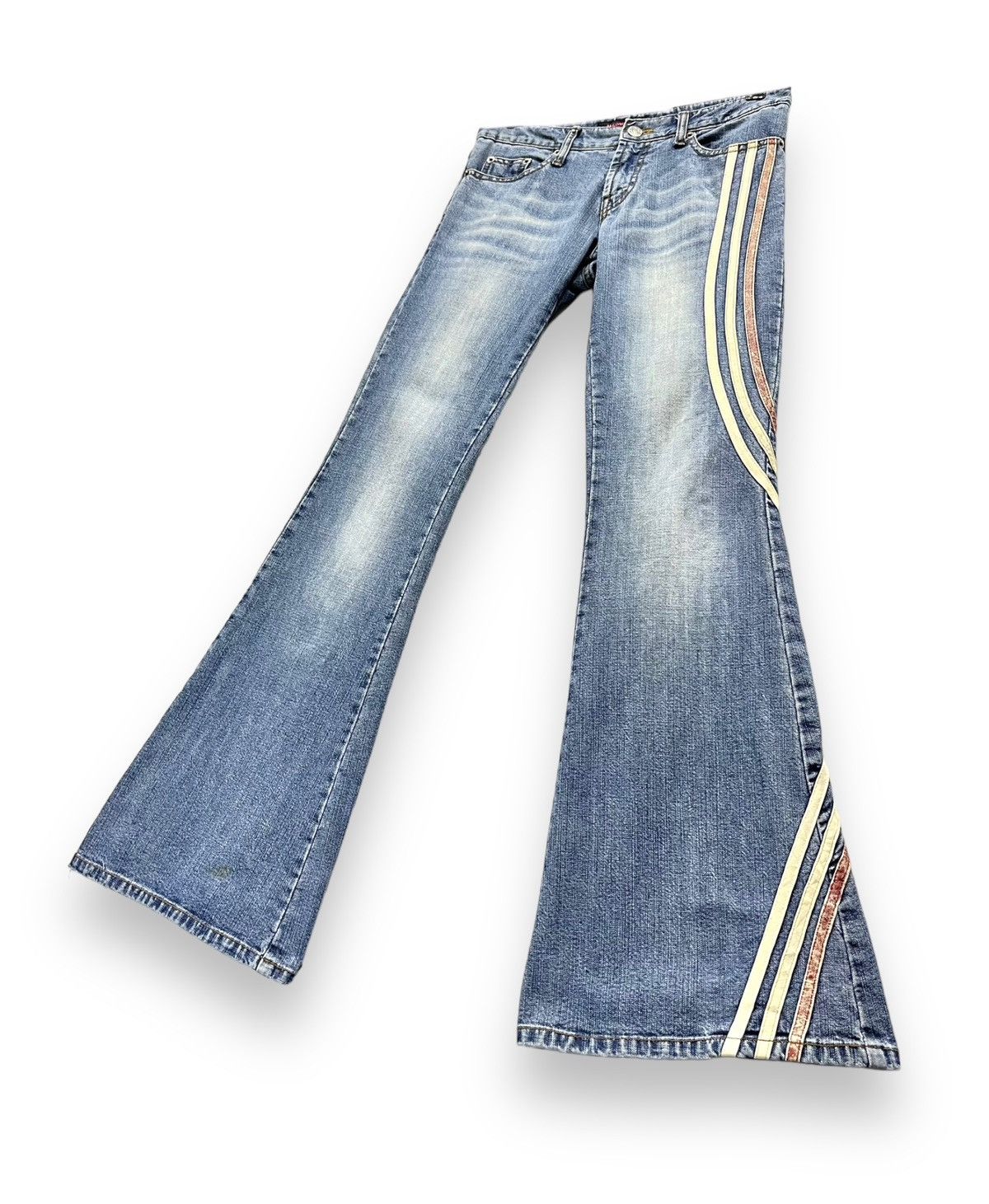 Other ALGONQUINS Distressed 3 Stripes Skinny Ultra Flare Low Rise Size 28" / US 6 / IT 42 - 3 Thumbnail