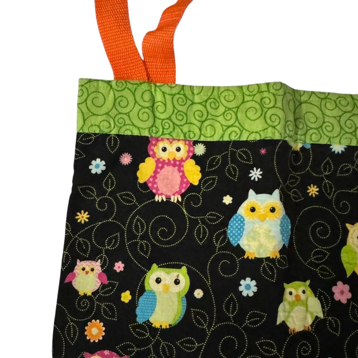 Other Retro Owl Tote Bag Owls in Many Colors on a Black Background Size ONE SIZE - 2 Thumbnail