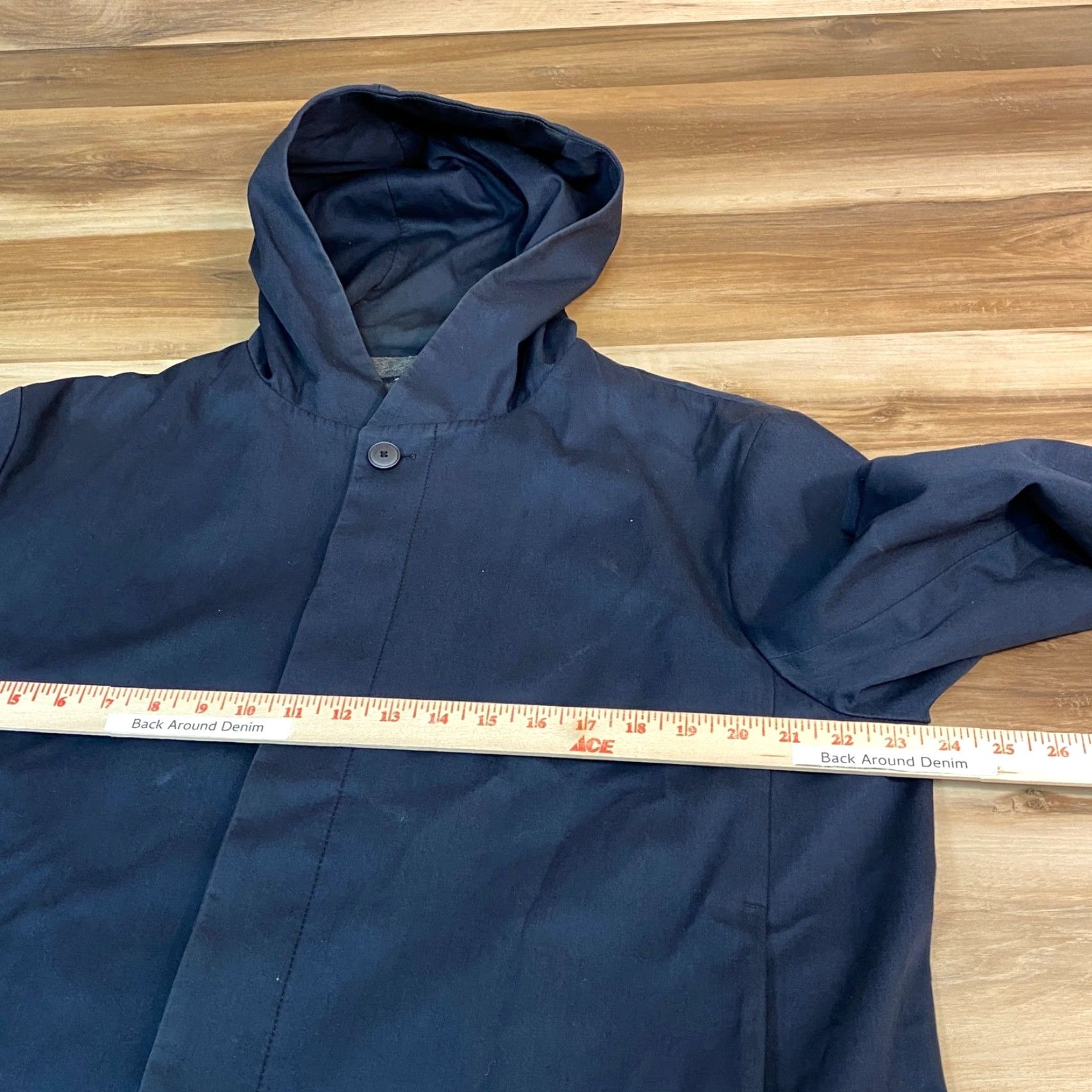 Zara Zara Jacket Mens XL Navy Blue Hooded Button Lightweight Lined Size US XL / EU 56 / 4 - 6 Thumbnail