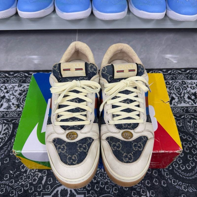Gucci Gucci Screener Denim Sneakers for Men - Size US 8 / EU 41 - 2 Thumbnail