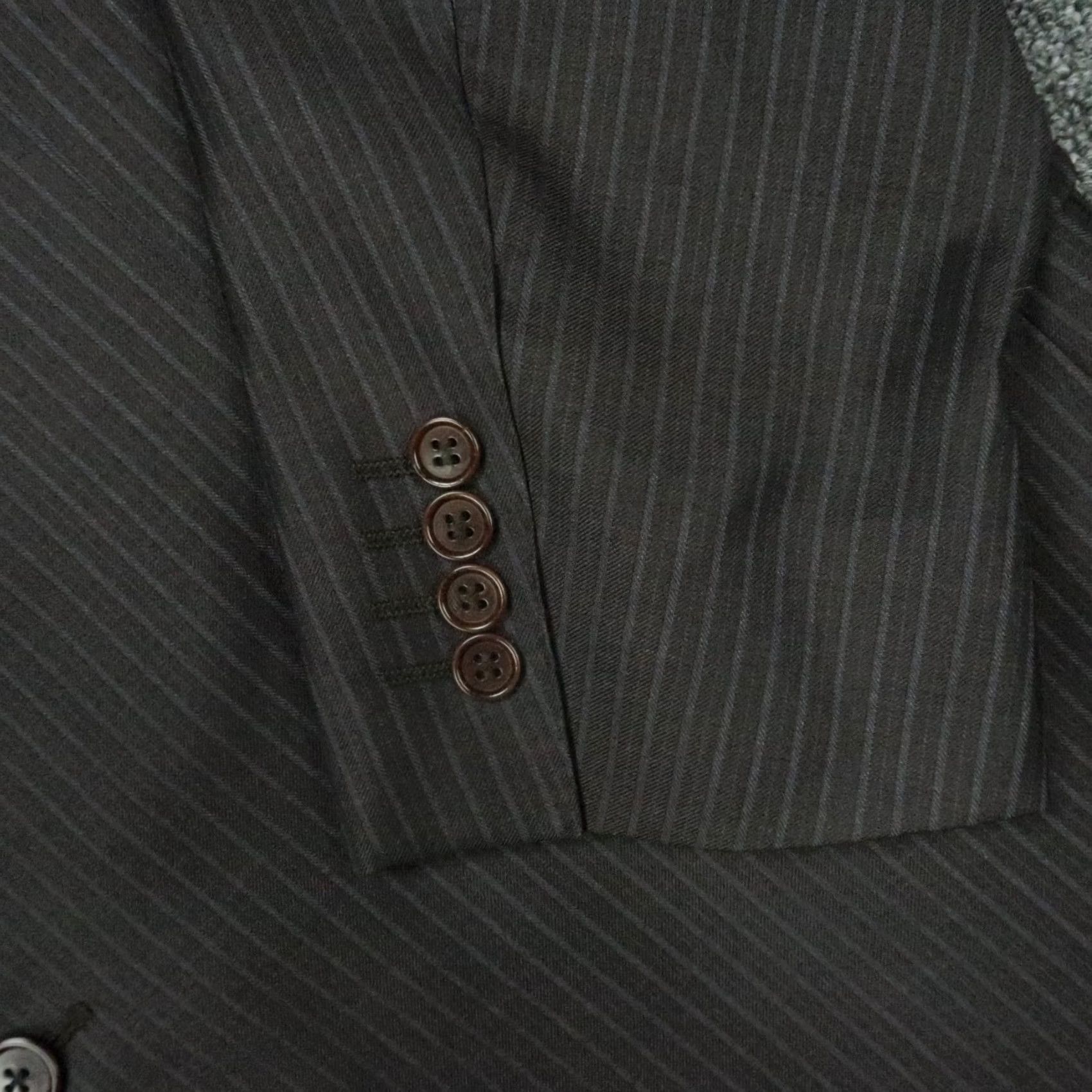 Canali VINTAGE Canali Blazer Mens 46R Gray Wool Striped Sport Coat Jacket Italy Size 46R - 7 Thumbnail